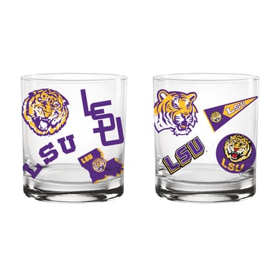 Indigo Falls LSU Tigers Medley Vintage Rocks Glass - Set of 2
