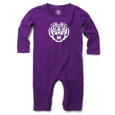  LSU Tigers Wes & Willy Infant Long Sleeve Romper - Purple