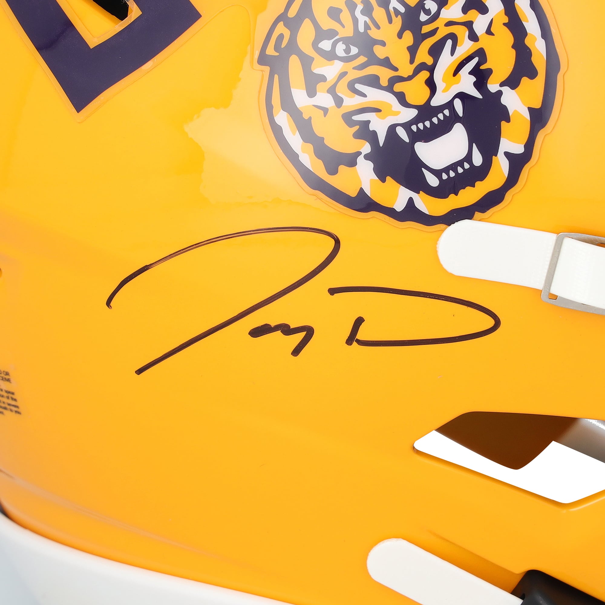 Casque Riddell Speed ​​Flex Mid-Size autographié par Jayden Daniels (LSU Tigers)
