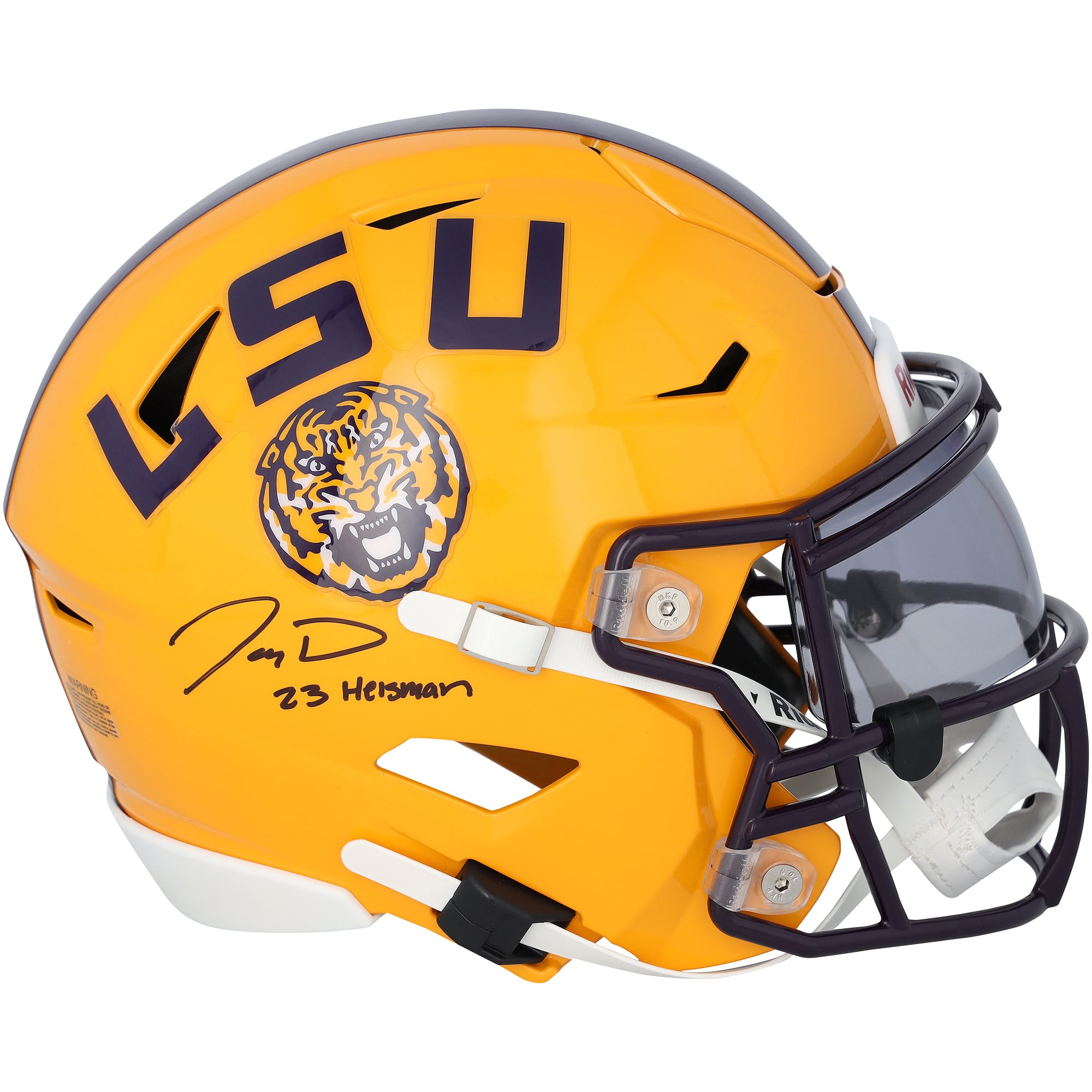 Casque Riddell Speed ​​Flex Midi autographié par Jayden Daniels des LSU Tigers avec inscription « 23 Heisman »