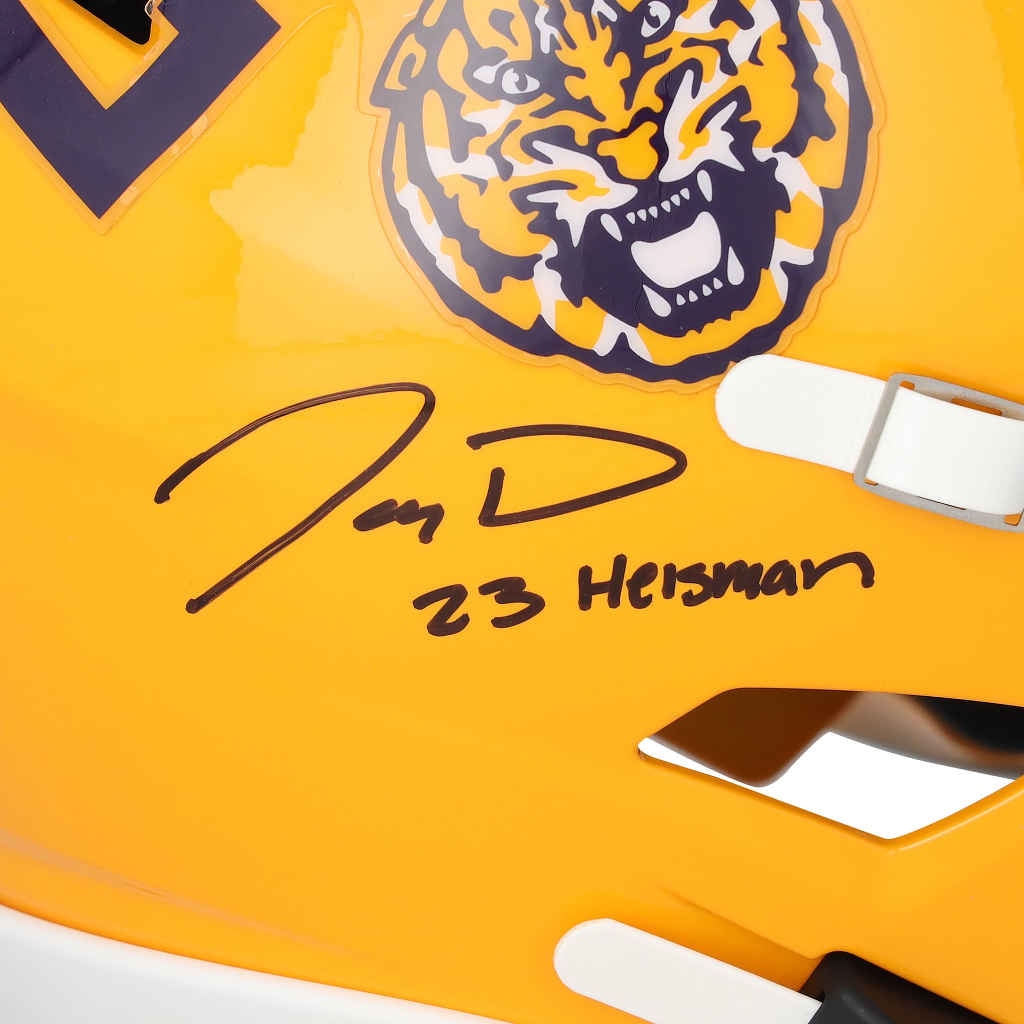 Casque Riddell Speed ​​Flex Midi autographié par Jayden Daniels des LSU Tigers avec inscription « 23 Heisman »