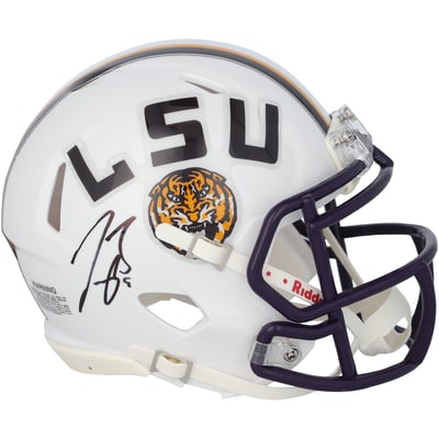 Joe Burrow LSU Tigers Autographed Fanatics Authentic Riddell White Speed Mini Helmet