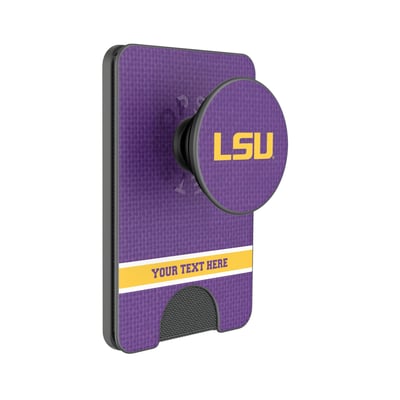 LSU Tigers Keyscaper Personalized Endzone Solid PopSockets Magnetic Wallet