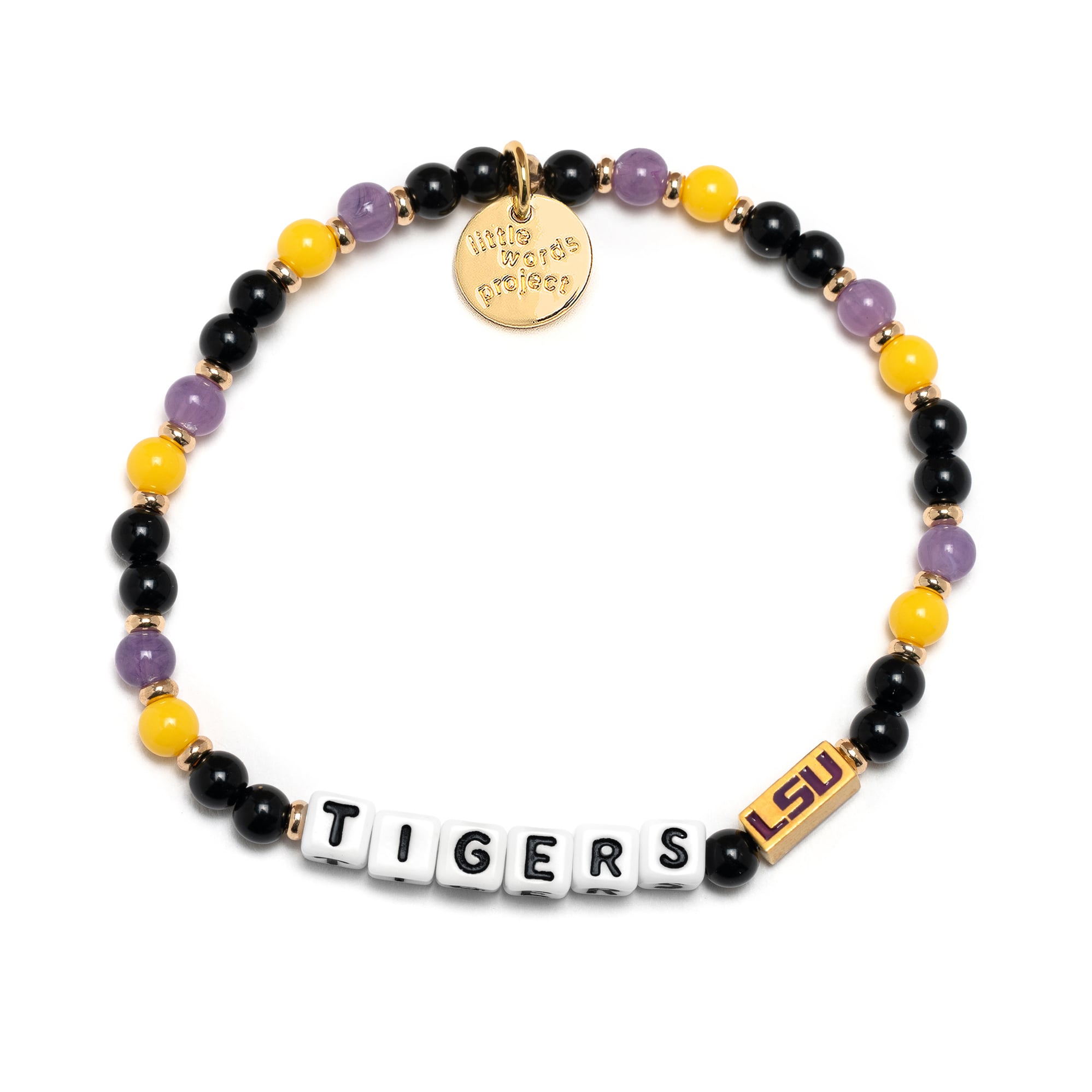 Little Words Project LSU Tigers Beaded Word Bracelet