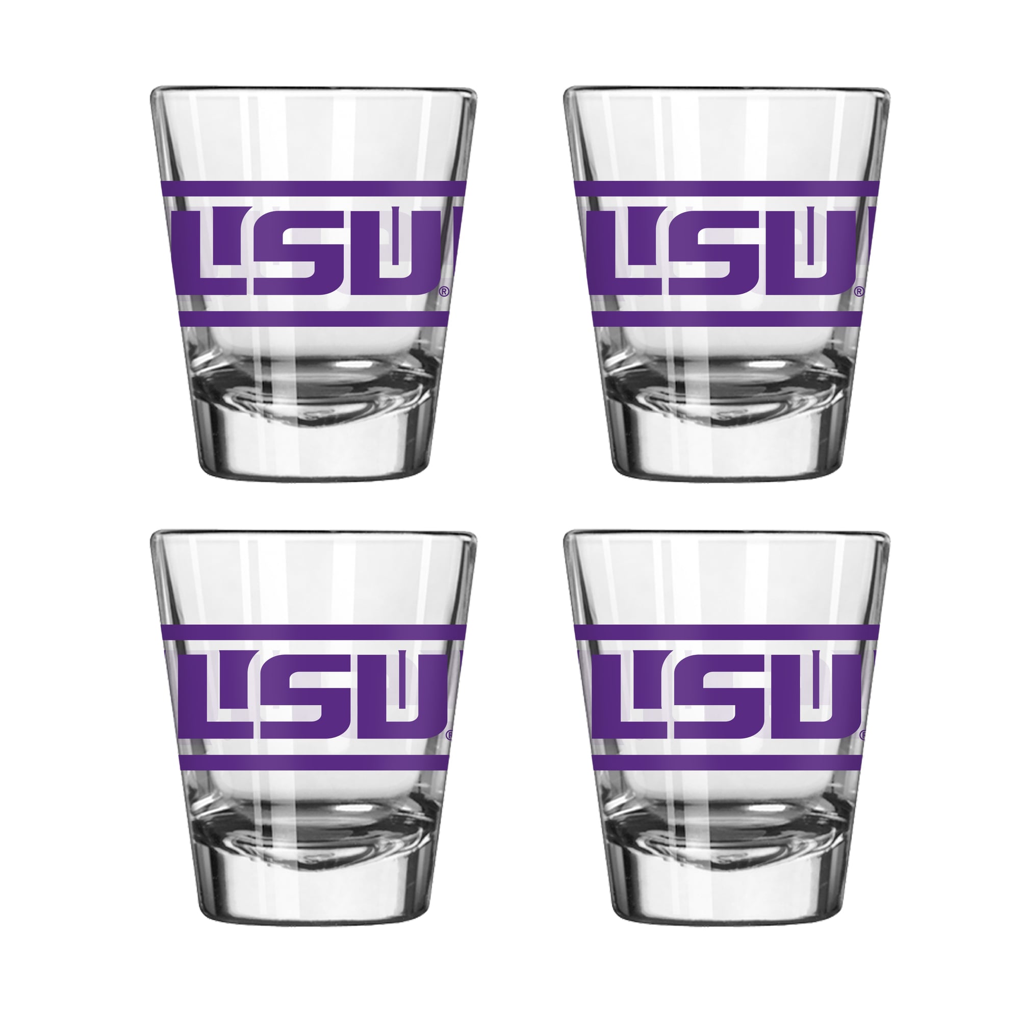 Ensemble de quatre verres à shot rayés Logo Brands LSU Tigers