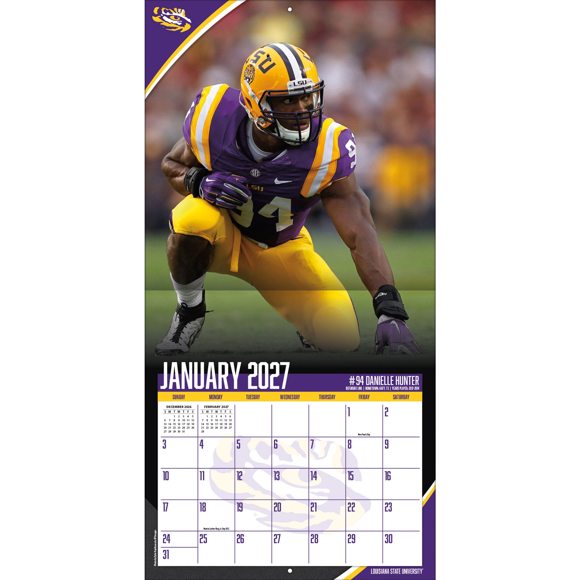 LSU Tigers 2027 12” x 12” Team Wall Calendar