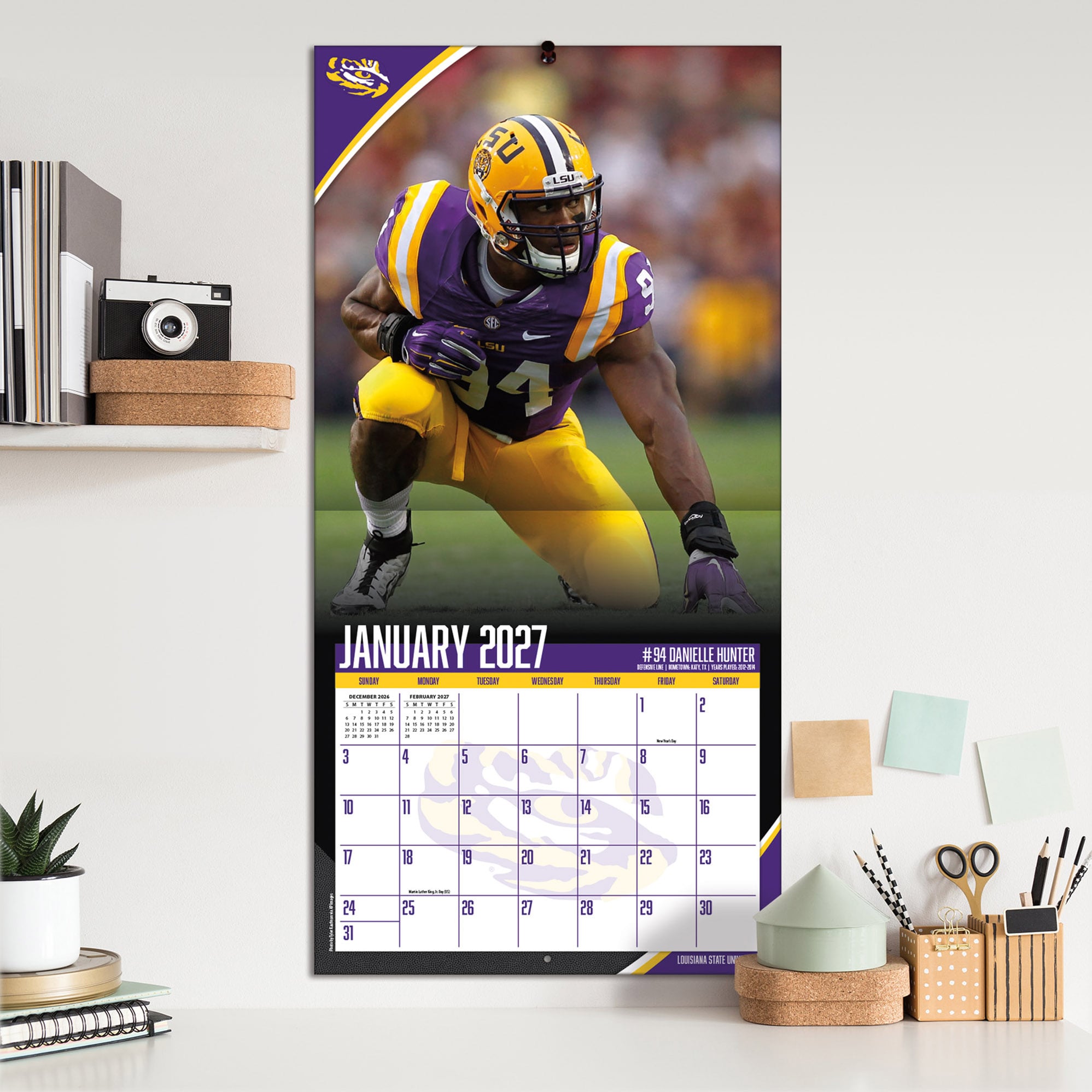 LSU Tigers 2027 12” x 12” Team Wall Calendar