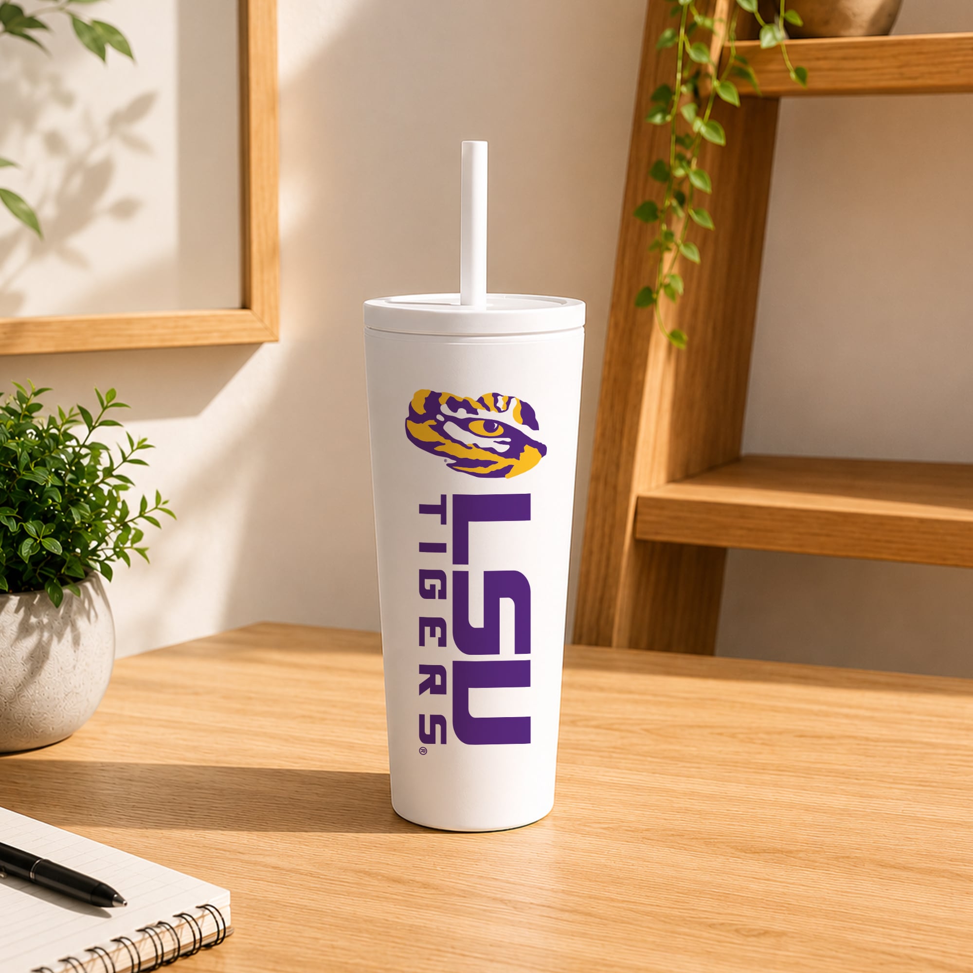 LSU Tigers 24oz. No Spill Straw Tumbler