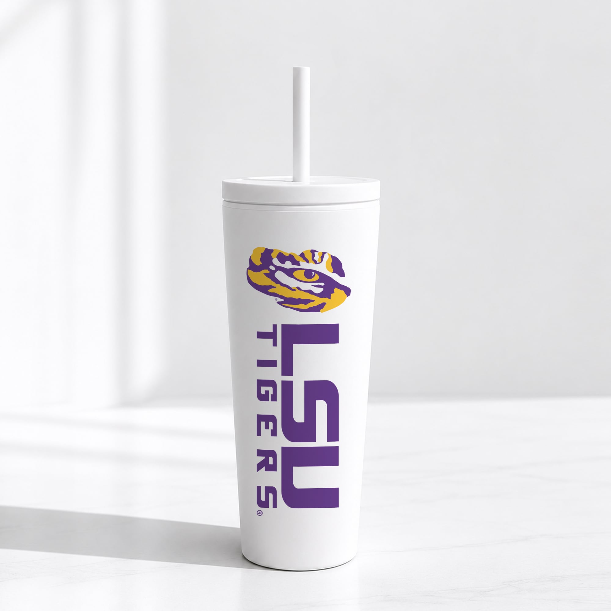 LSU Tigers 24oz. No Spill Straw Tumbler