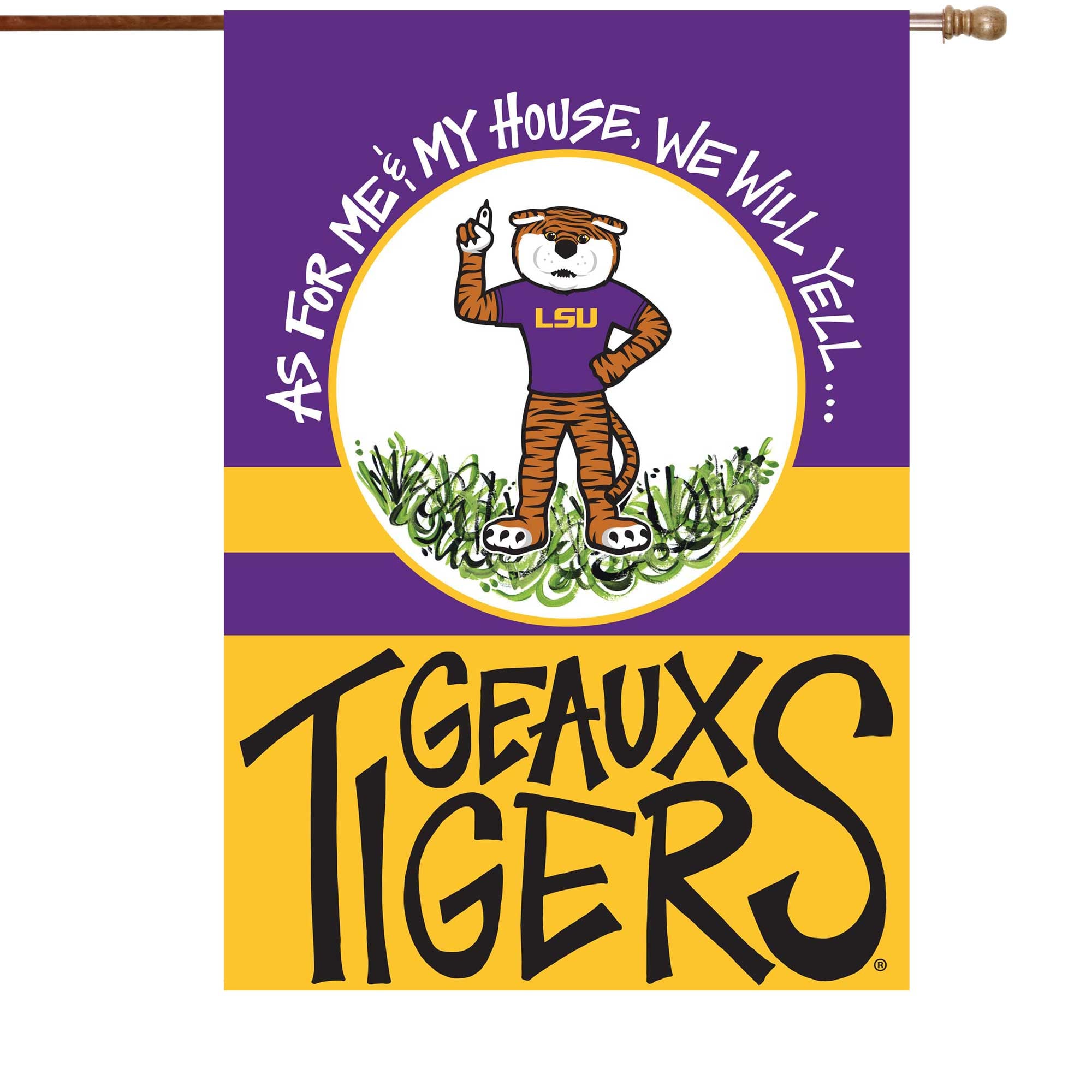 Drapeau de maison double face LSU Tigers 28" x 40"