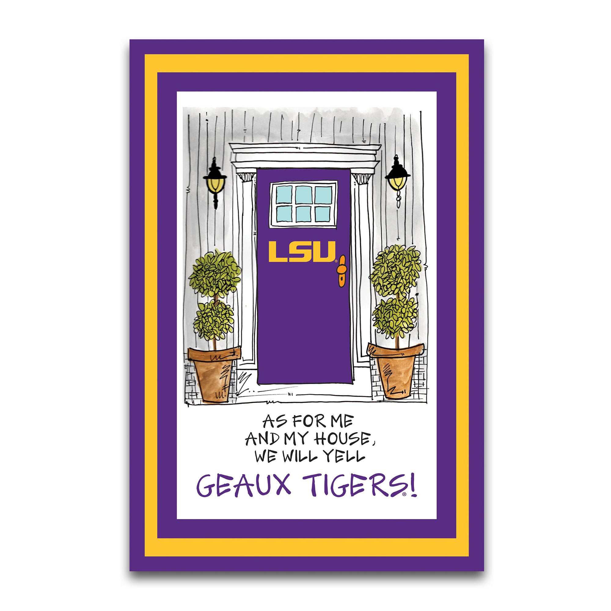 Drapeau de jardin LSU Tigers « As For Me » 30 x 45 cm