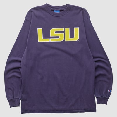 LSU Tigers Champion 2000s Long Sleeve T-shirt - Purple - S by Fanatics Real Vintage