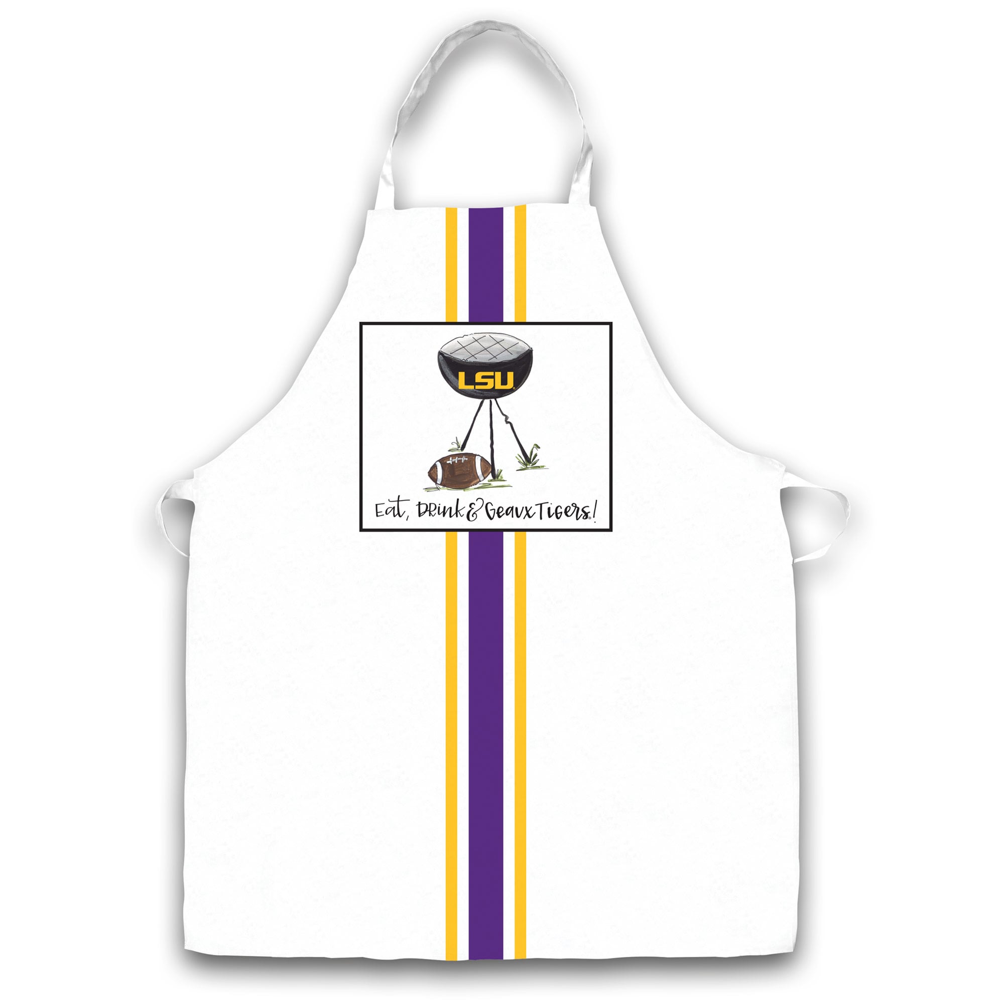 Tablier de l'équipe LSU Tigers « Mangez, buvez et partez »
