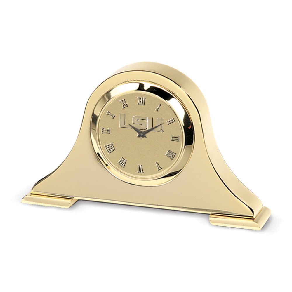 LSU Tigers Gold Napoleon Desk Clock