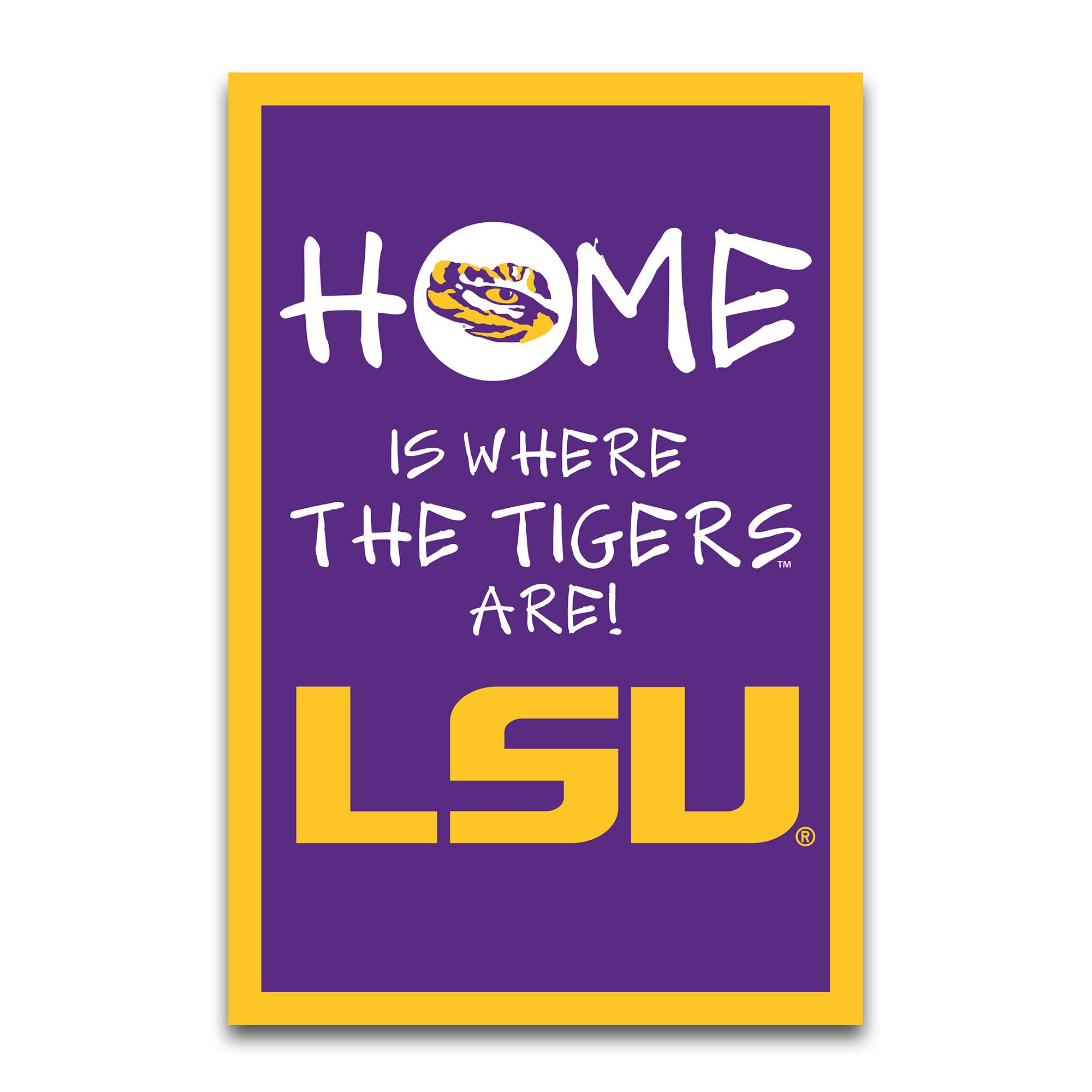 Drapeau de jardin LSU Tigers « Home Is Where » (30 x 45 cm)
