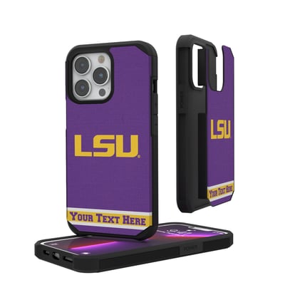 LSU Tigers iPhone Stripe Personalized Rugged Case