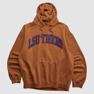 LSU Tigers Red Oaks Sportswear 2000s Hooded Pullover Sweatshirt - Clay - S by Fanatics Real Vintage