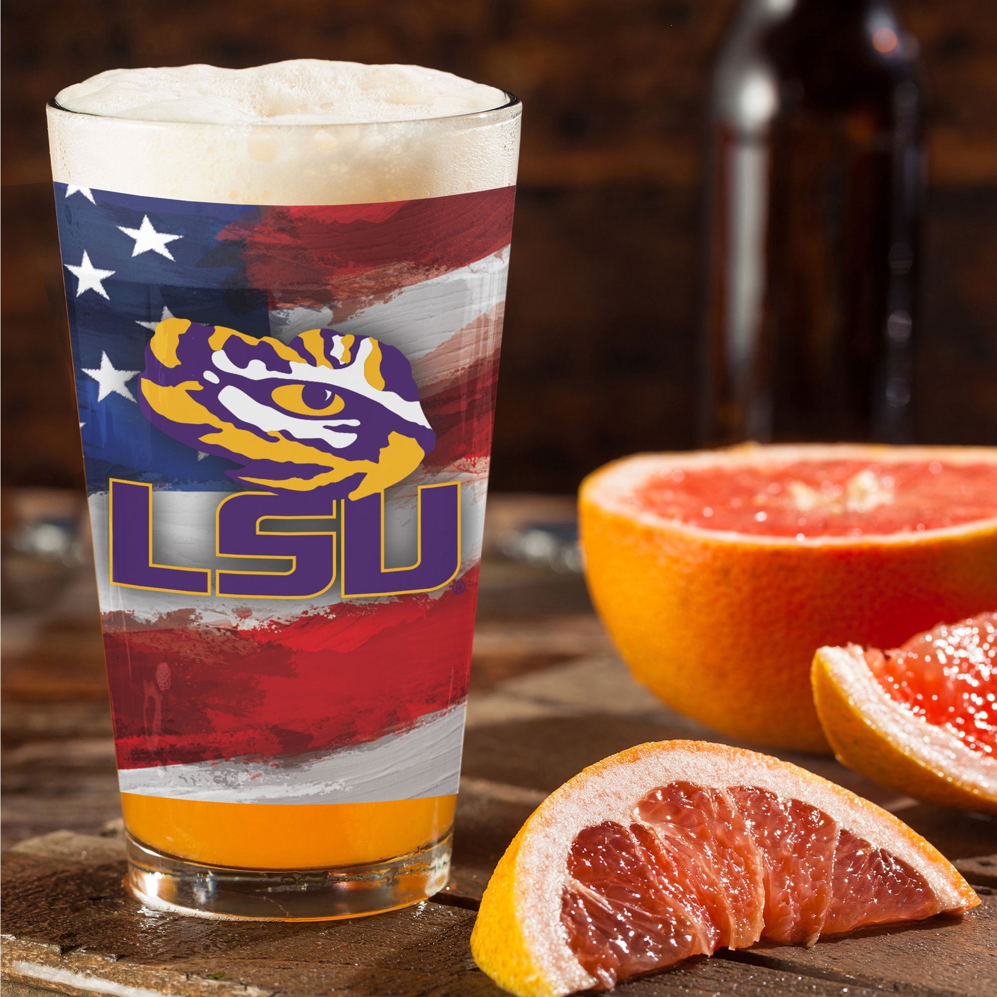 LSU Tigers Two-Pack 16oz. Americana Pint Glass Set