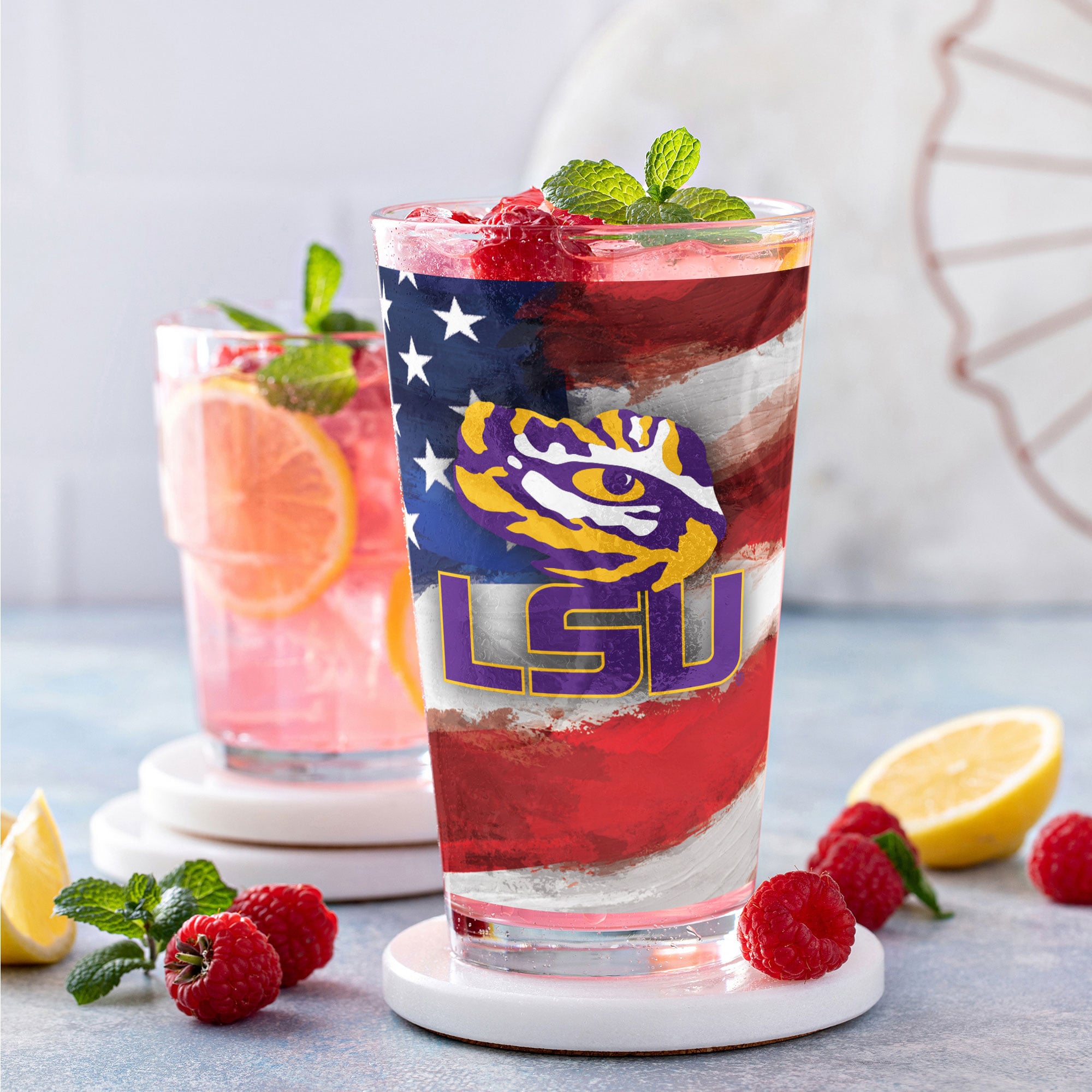 LSU Tigers Two-Pack 16oz. Americana Pint Glass Set