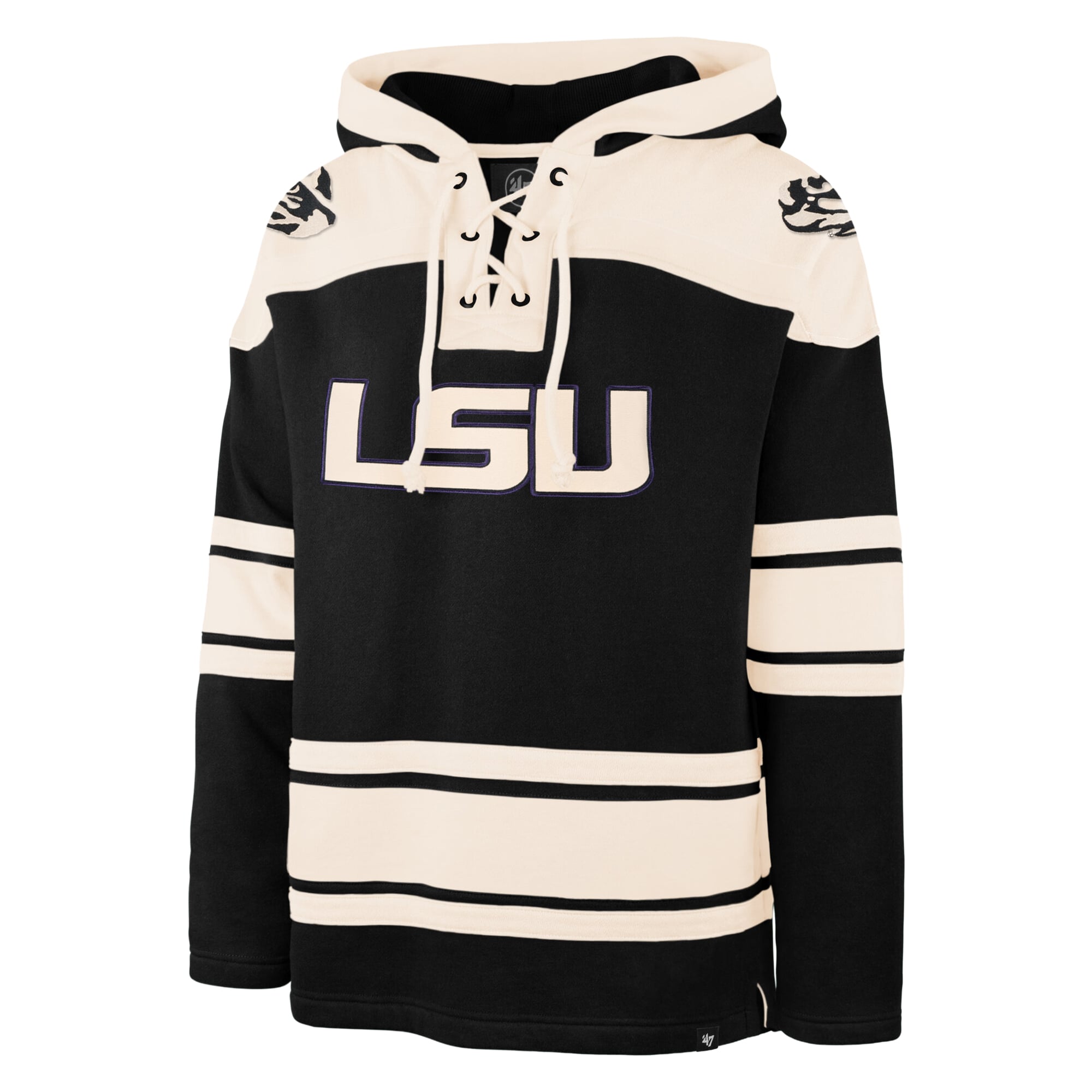 Men's '47  Black LSU Tigers Superior Lacer Hoodie