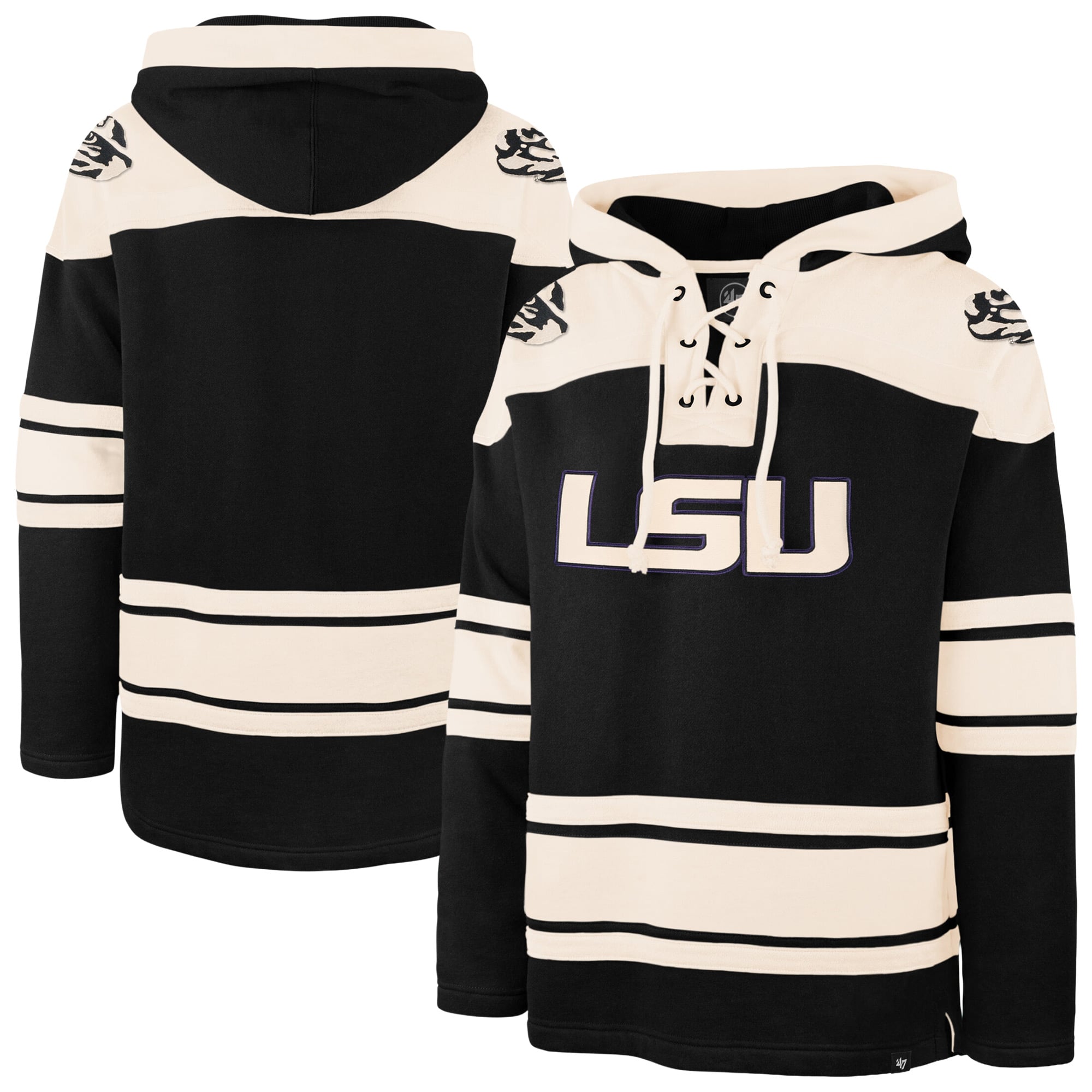 Men's '47 Black LSU Tigers Superior Lacer Hoodie