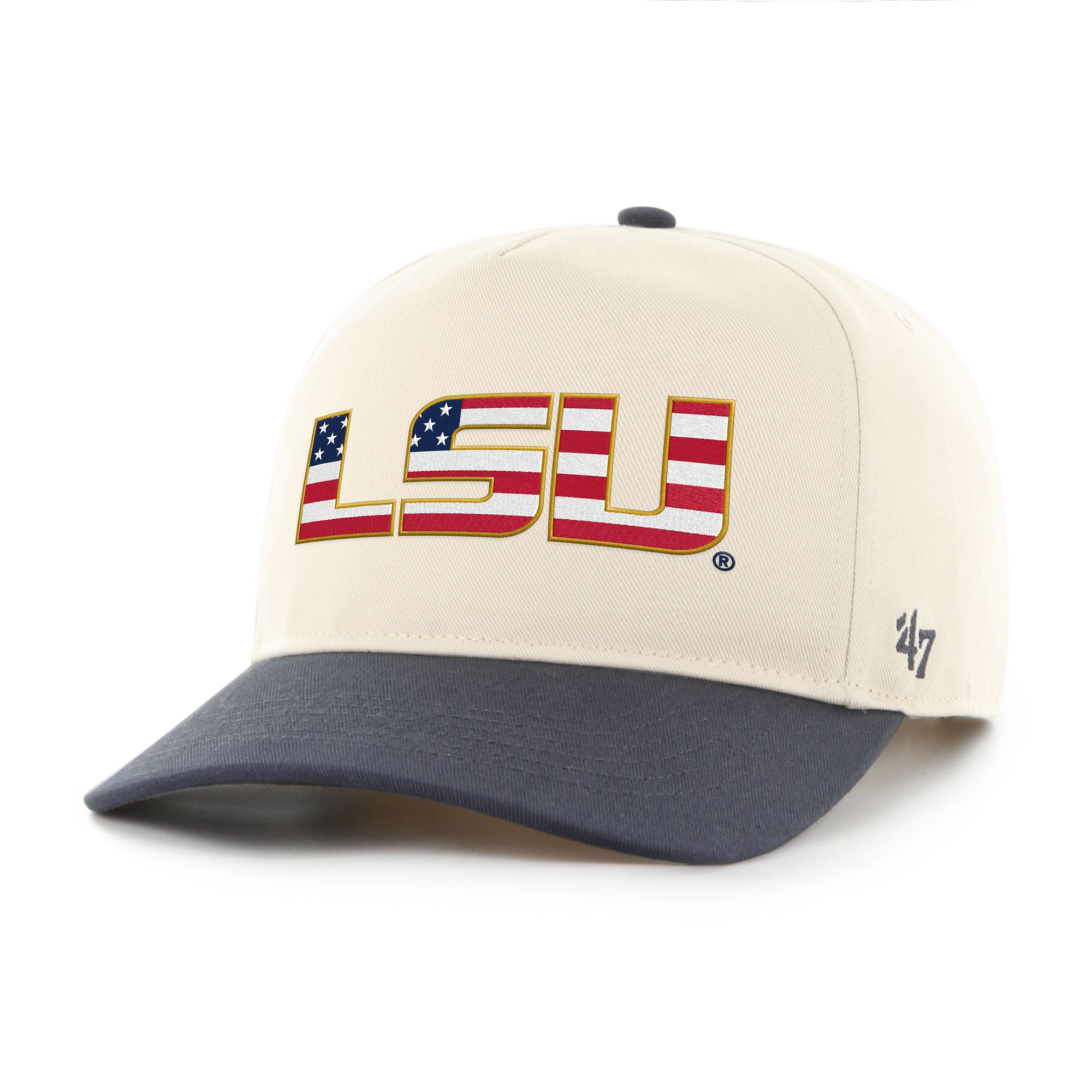 Casquette ajustable pour homme « 47 » LSU Tigers, coloris naturel/marine, drapeau américain.