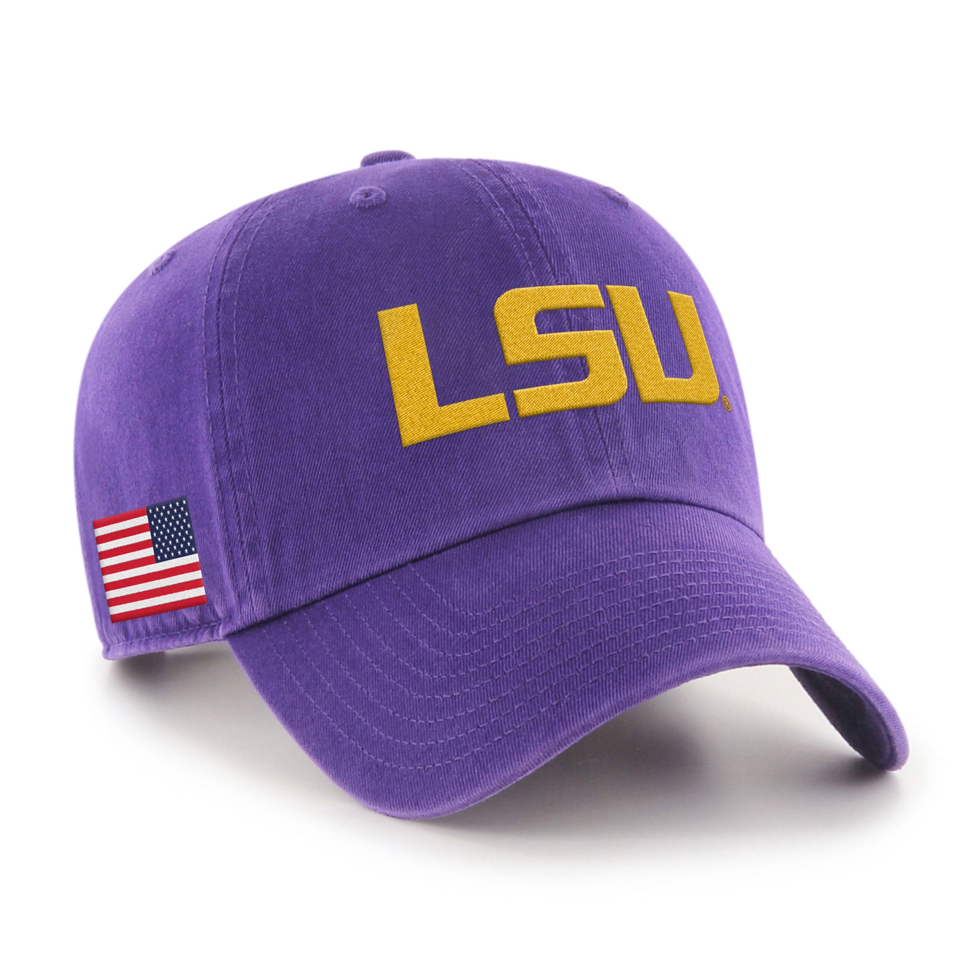 Men's '47 Purple LSU Tigers Americana Heritage Clean Up Adjustable Hat