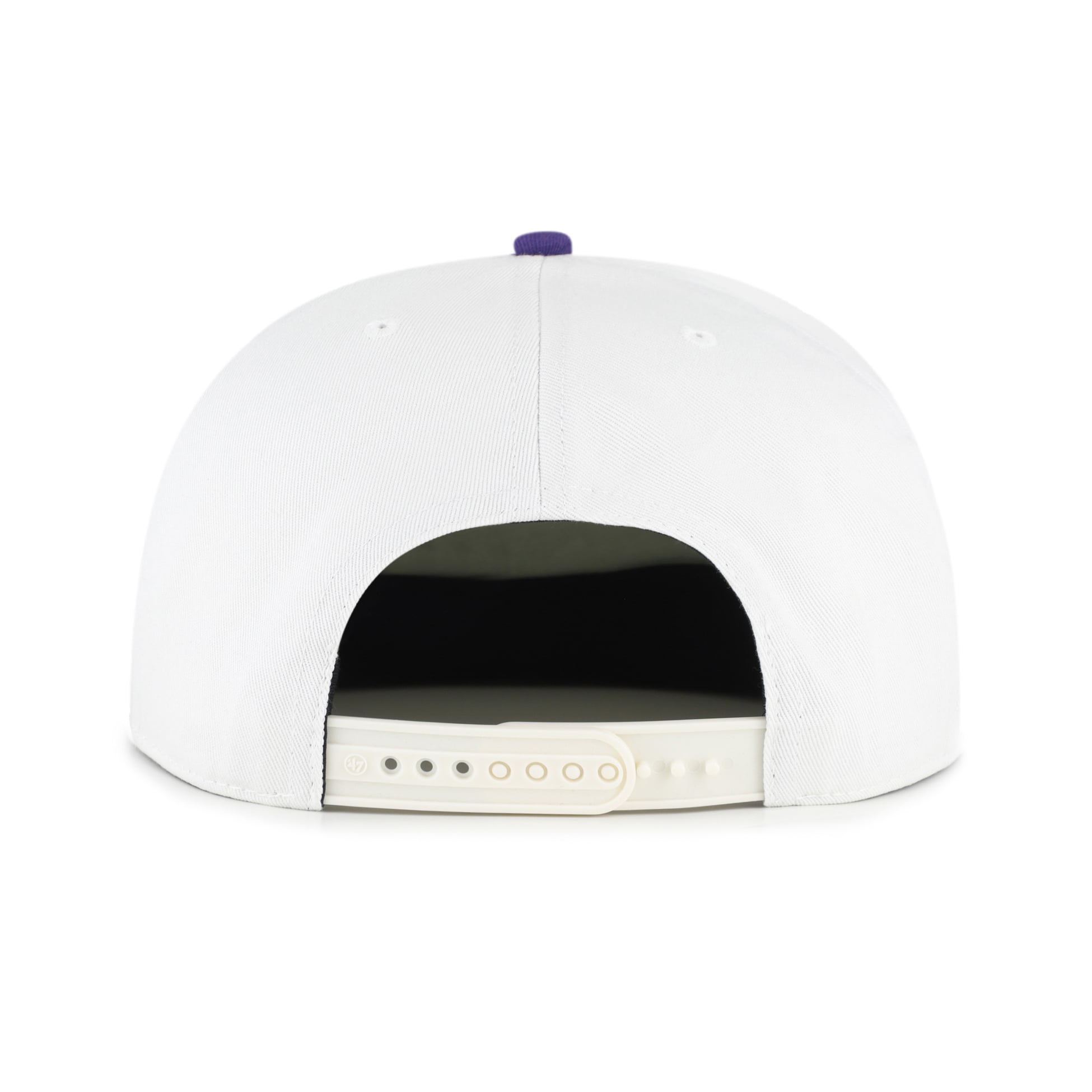 Men's '47 White/Purple LSU Tigers Script Stack Relaxed Captain Adjustable Hat