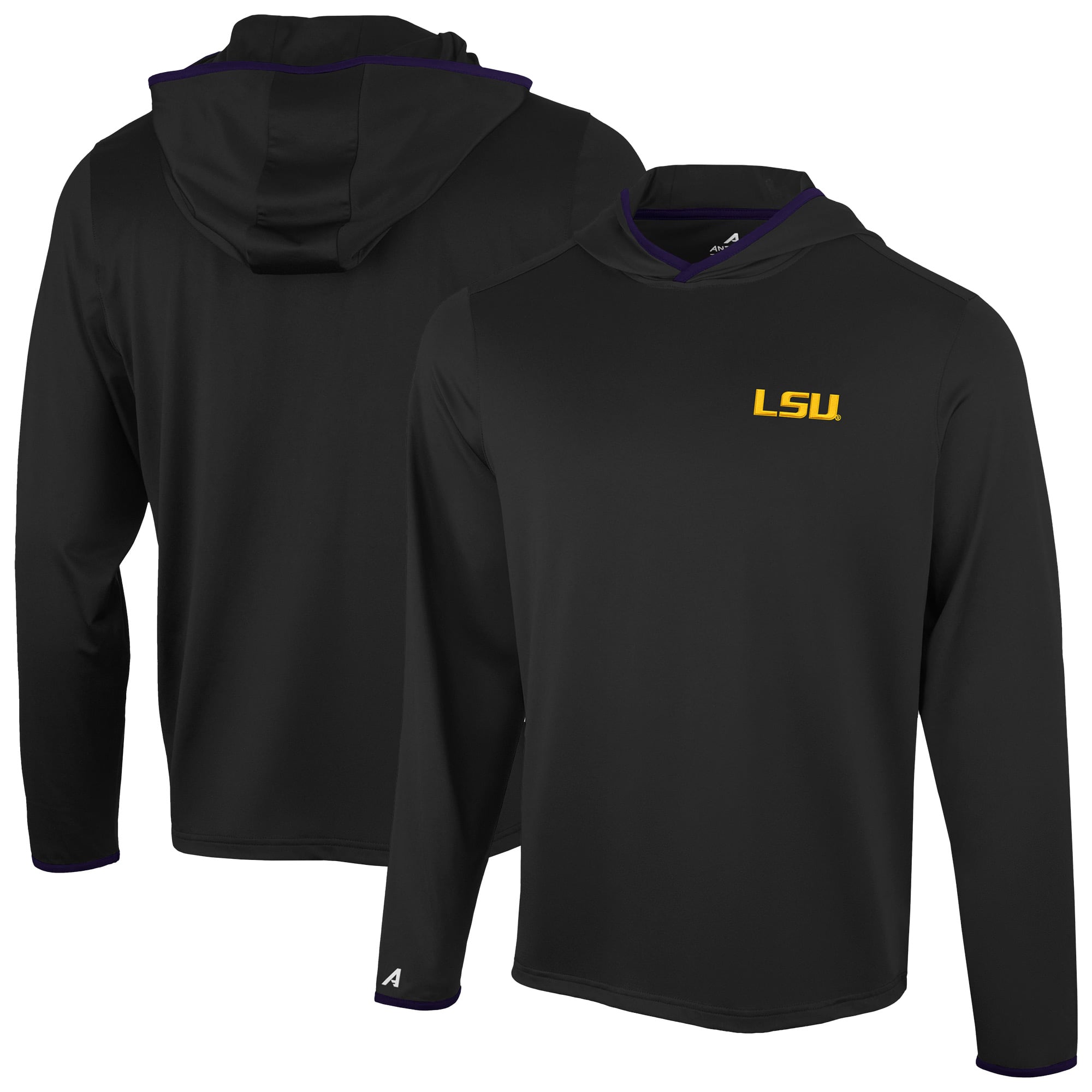 T-shirt à capuche manches longues Antigua Black LSU Tigers Brink Color Pop pour homme
