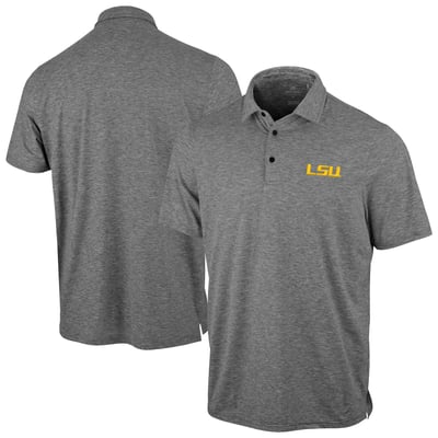 LSU Tigers Antigua Static Polo - Heather Black