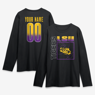 LSU Tigers  Home Court Pop Personalized Any Name & Number Long Sleeve T-Shirt - Black