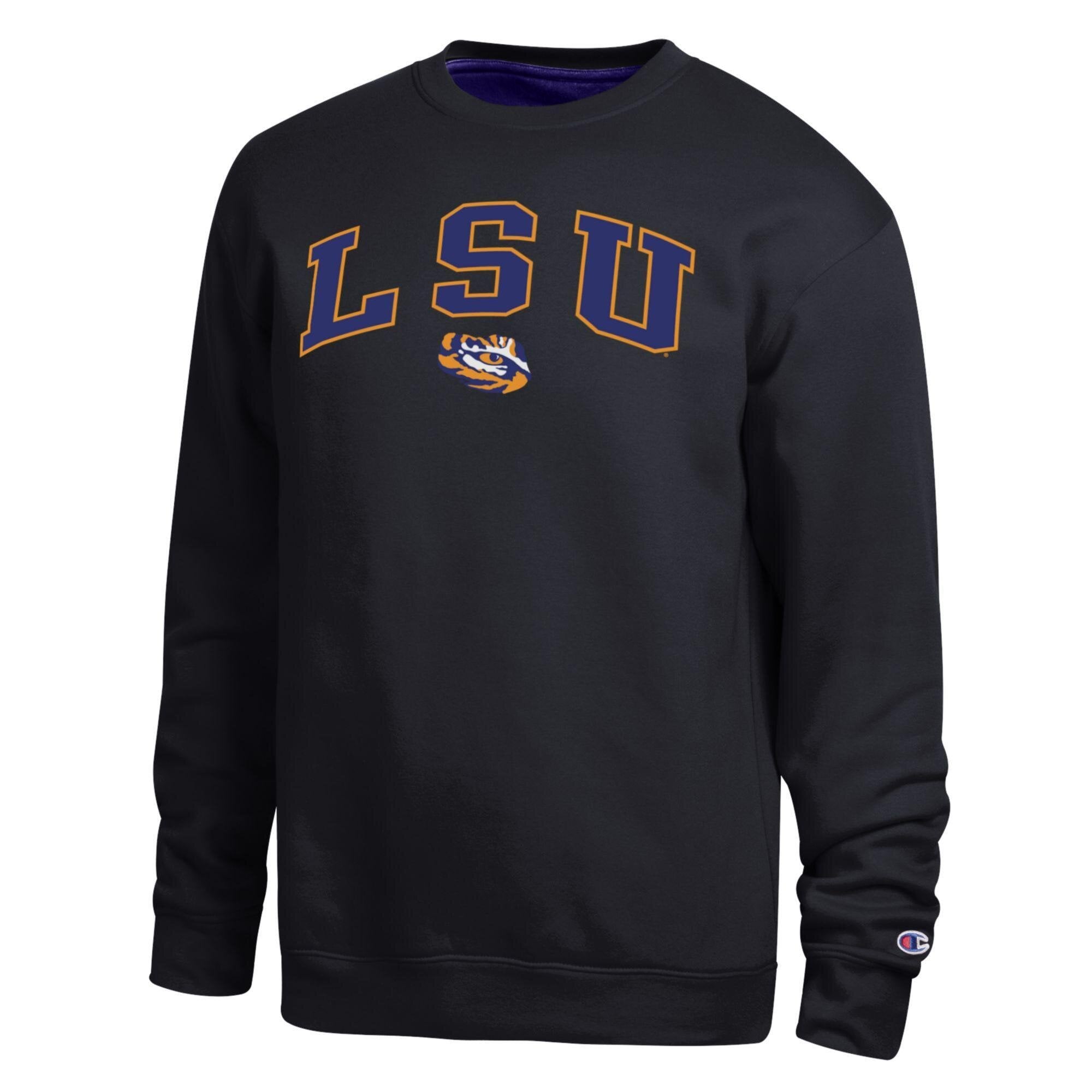 Men's Champion Heather Gray LSU Tigers Arch Sweatshirt