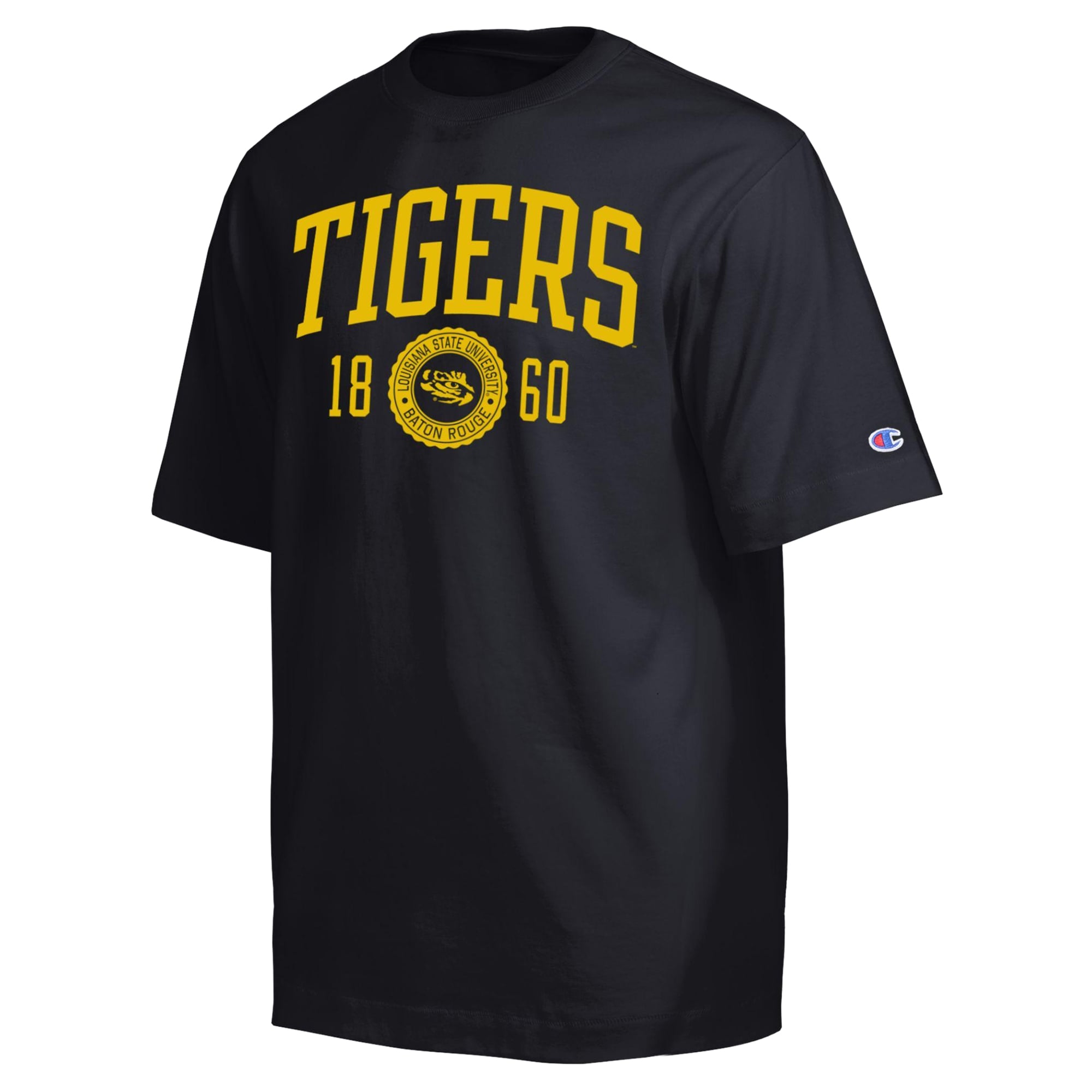 Men's Champion Black LSU Tigers Established Tradition Heavyweight T-Shirt