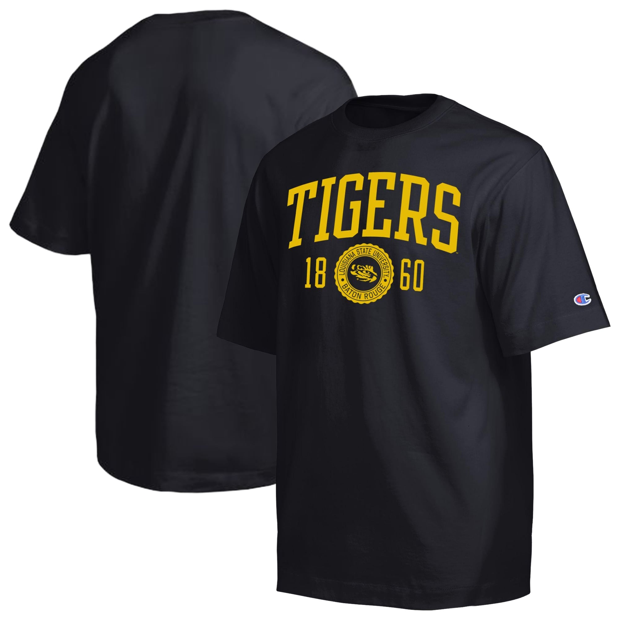 Men's Champion Black LSU Tigers Established Tradition Heavyweight T-Shirt