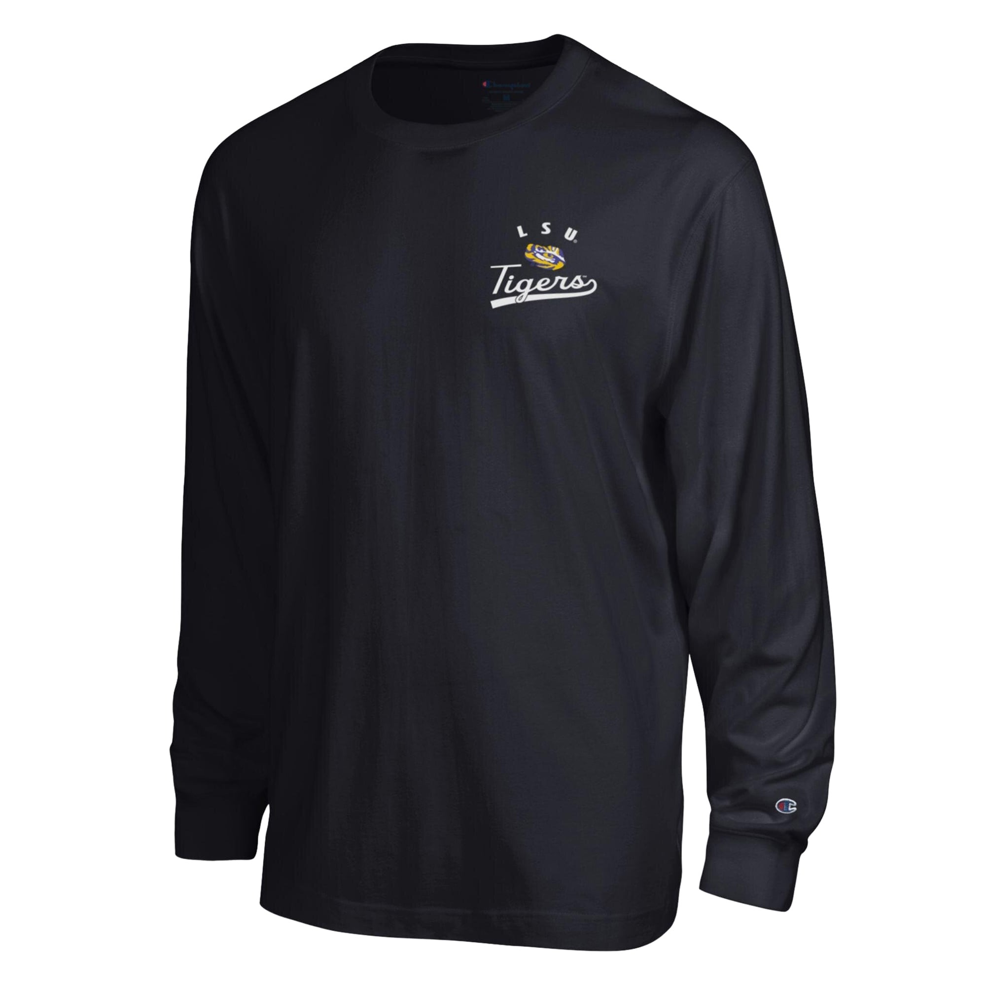 Men's Champion Black LSU Tigers Laminated All-Star Long Sleeve T-Shirt