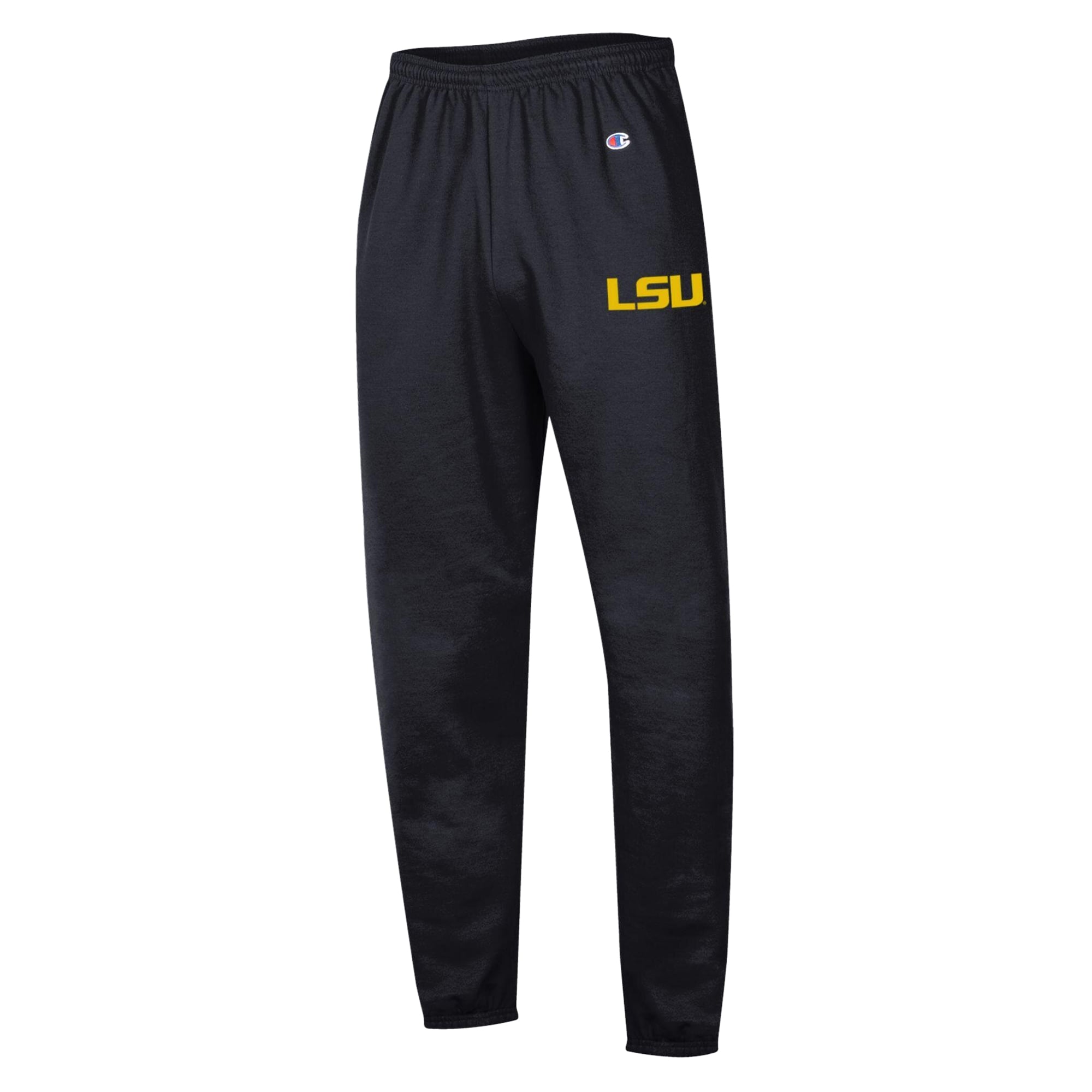 Men's Champion  Black LSU Tigers Powerblend Banded Fleece Sweatpants