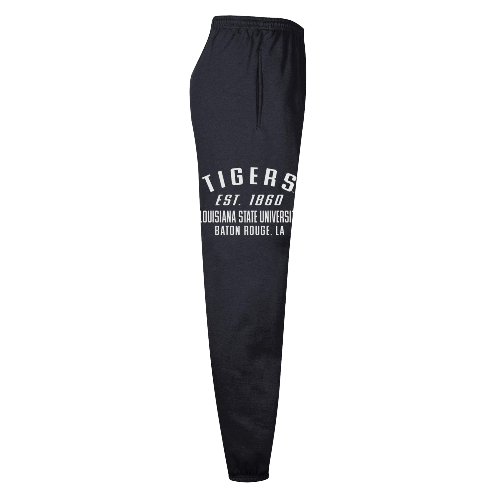 Men's Champion  Black LSU Tigers Powerblend Banded Fleece Sweatpants