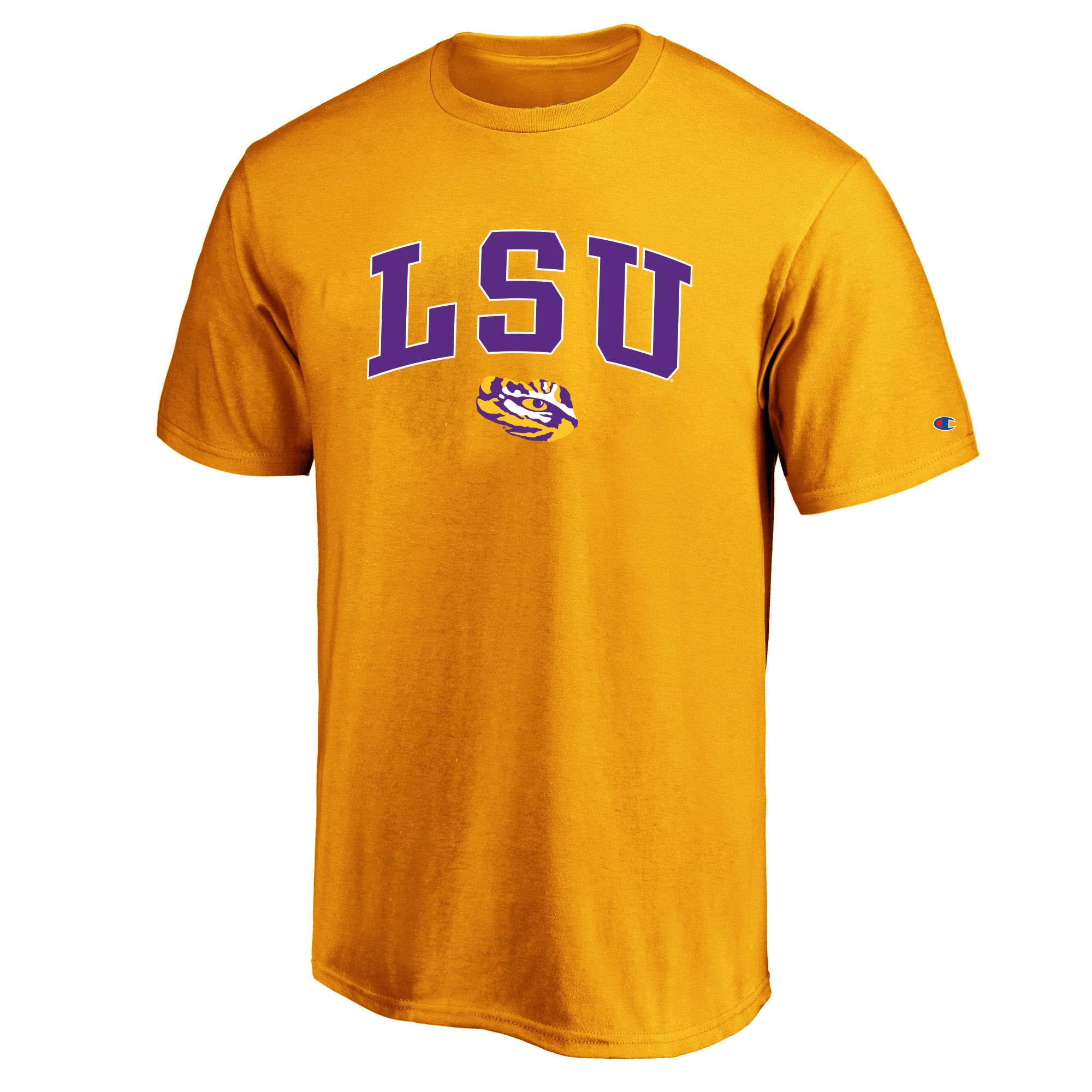 T-shirt homme Champion Gold LSU Tigers Grandes Tailles avec logo en arche