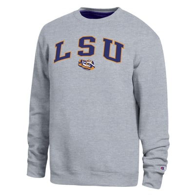  LSU Tigers Champion Arch Sweatshirt - Heather Gray