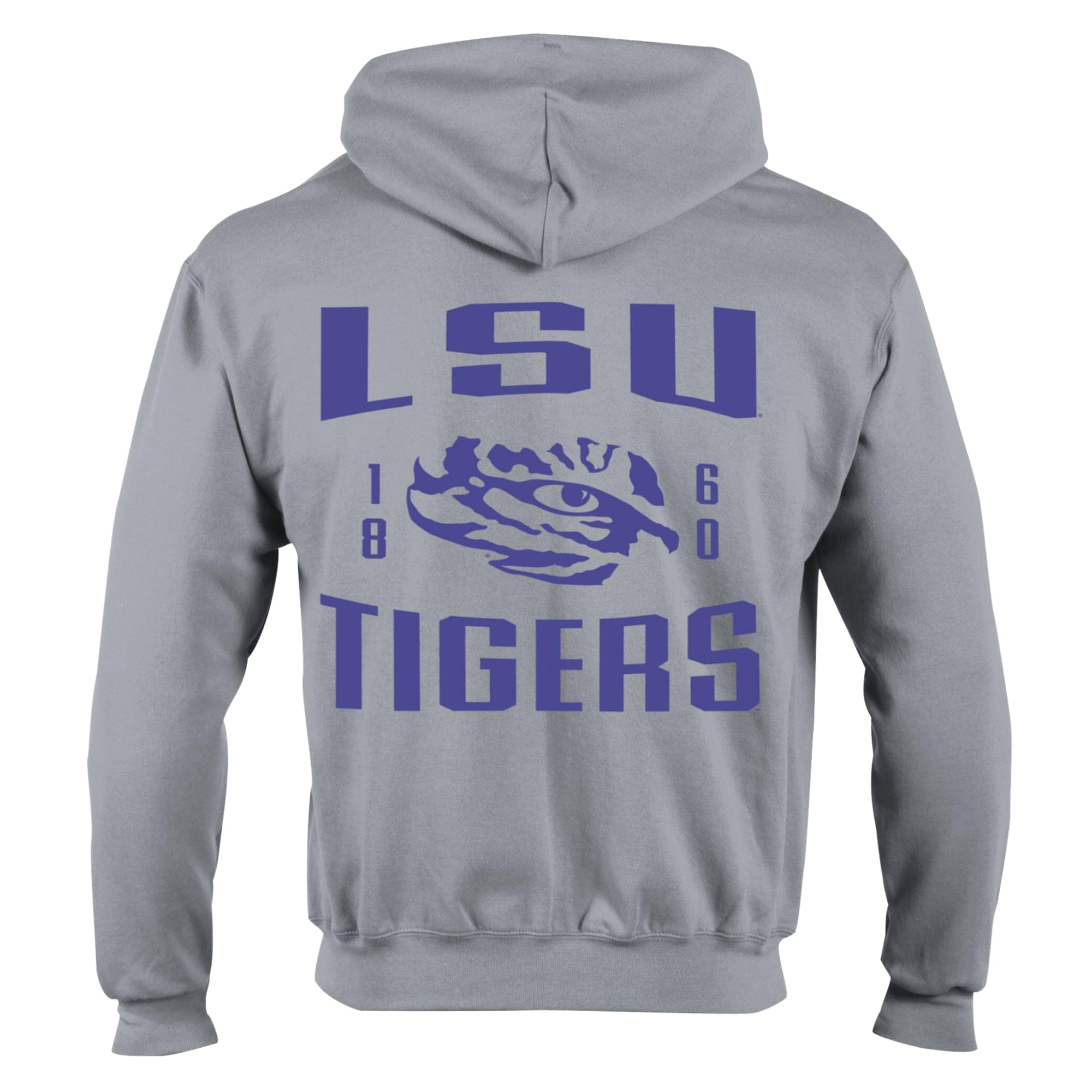Men's Champion Heather Gray LSU Tigers Varsity Powerblend Full-Zip Fleece Hoodie