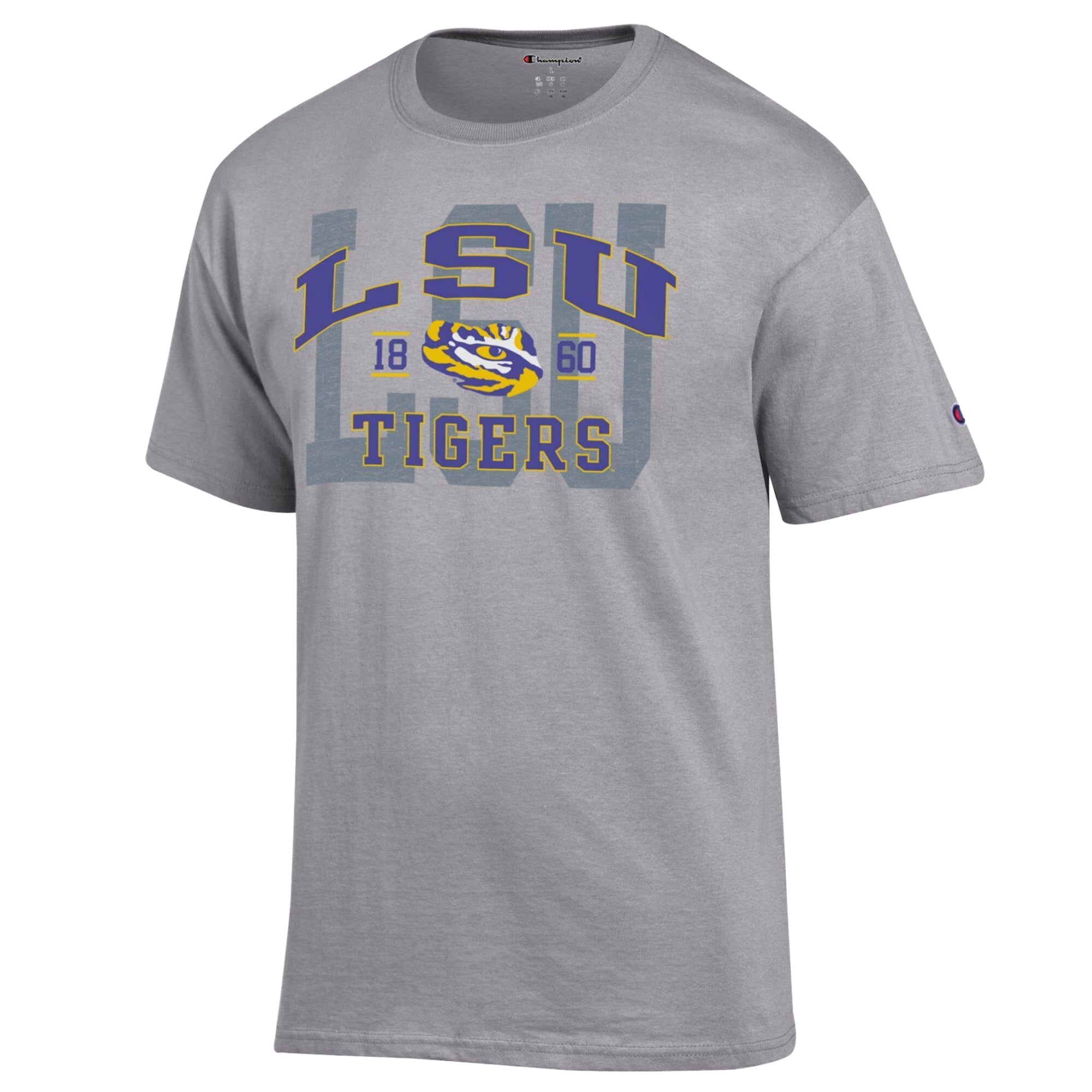 Men's Champion Heather Gray LSU Tigers Varsity T-Shirt