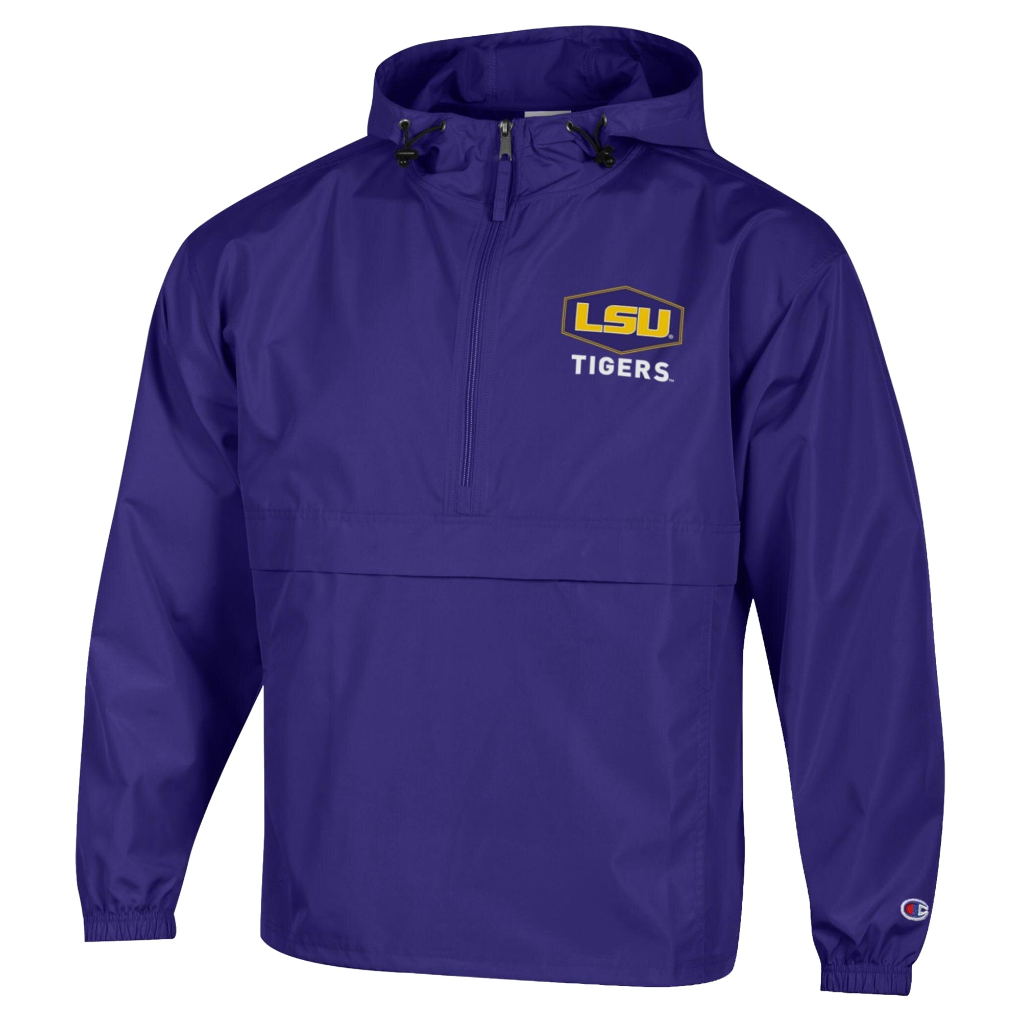 Men's Champion Purple LSU Tigers Delay Packable Half-Zip Jacket