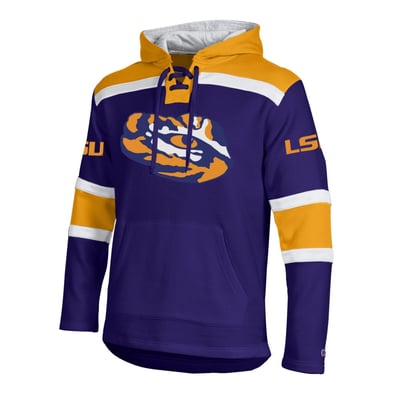  LSU Tigers Champion Lacer Fleece Hoodie - Purple