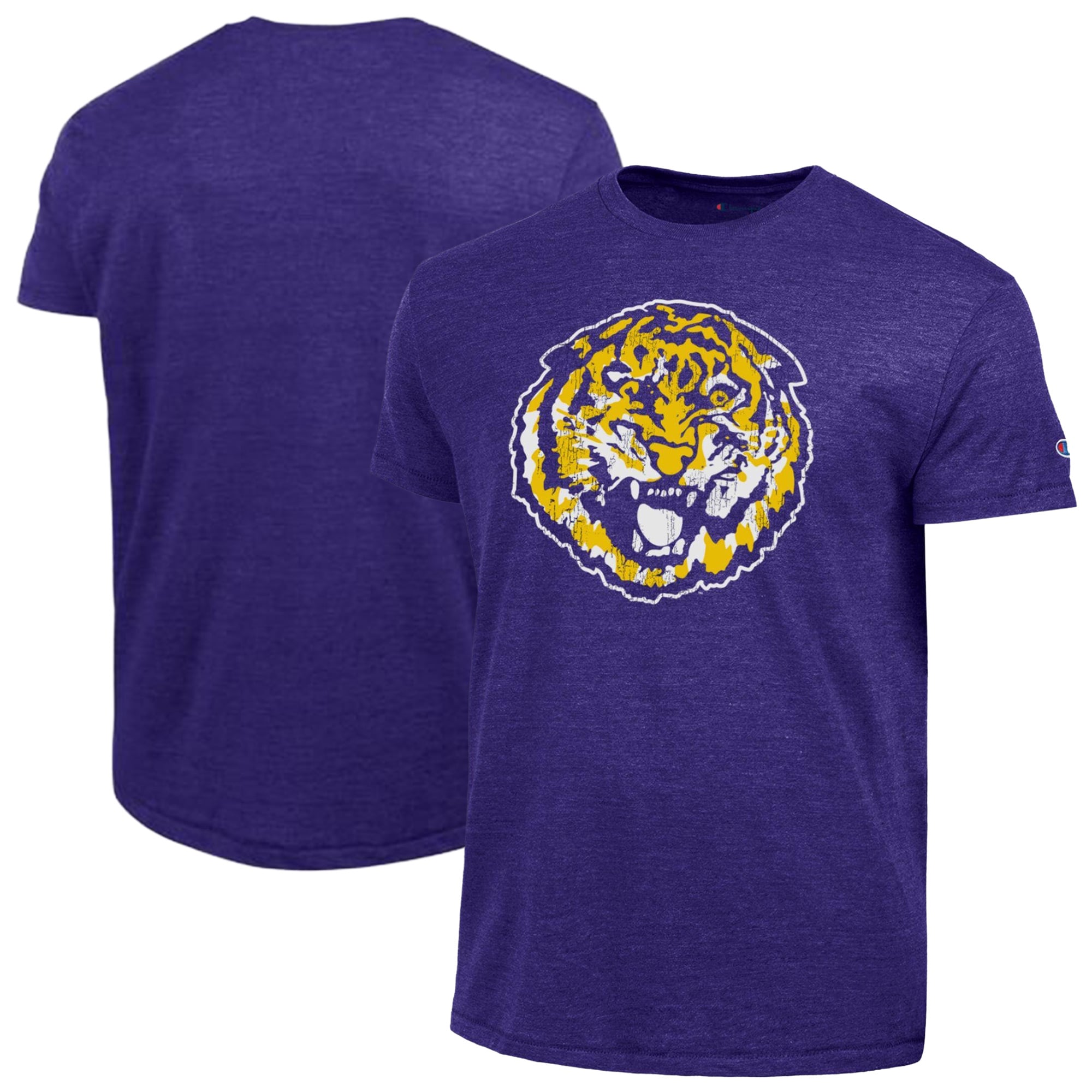 Men's Champion Purple LSU Tigers Vintage Triumph Tri-Blend T-Shirt