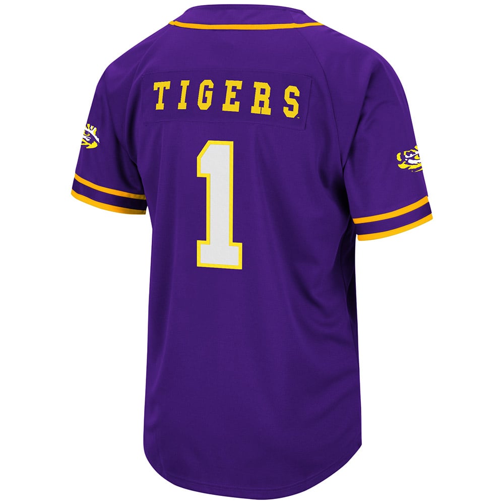 Men's Colosseum Purple LSU Tigers Turf 'n' Turf Baseball Jersey