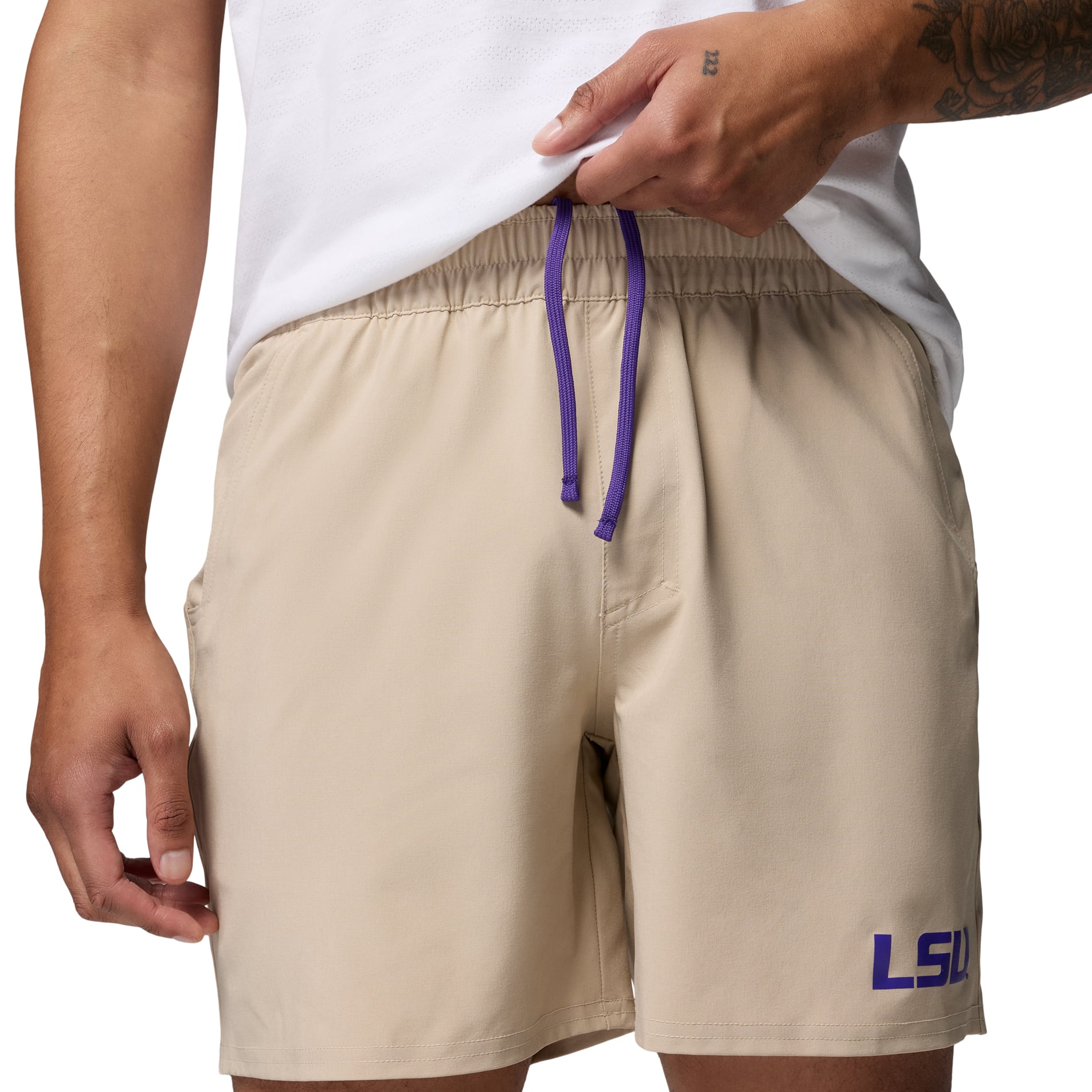 Men's Columbia  Natural LSU Tigers PFG Terminal Roamer™ Omni-Shade™ Stretch Shorts