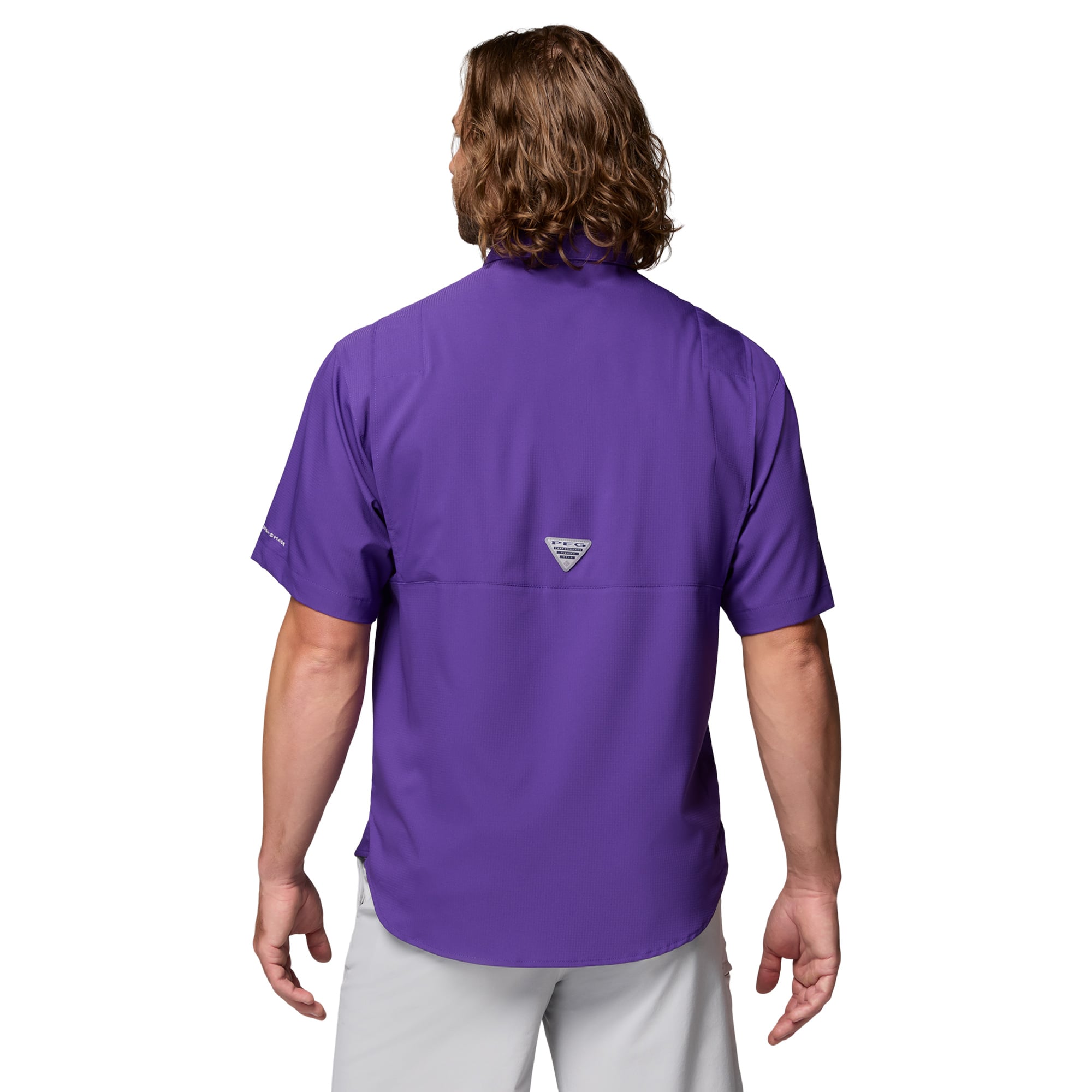 Men's Columbia Purple LSU Tigers PFG Tamiami Shirt