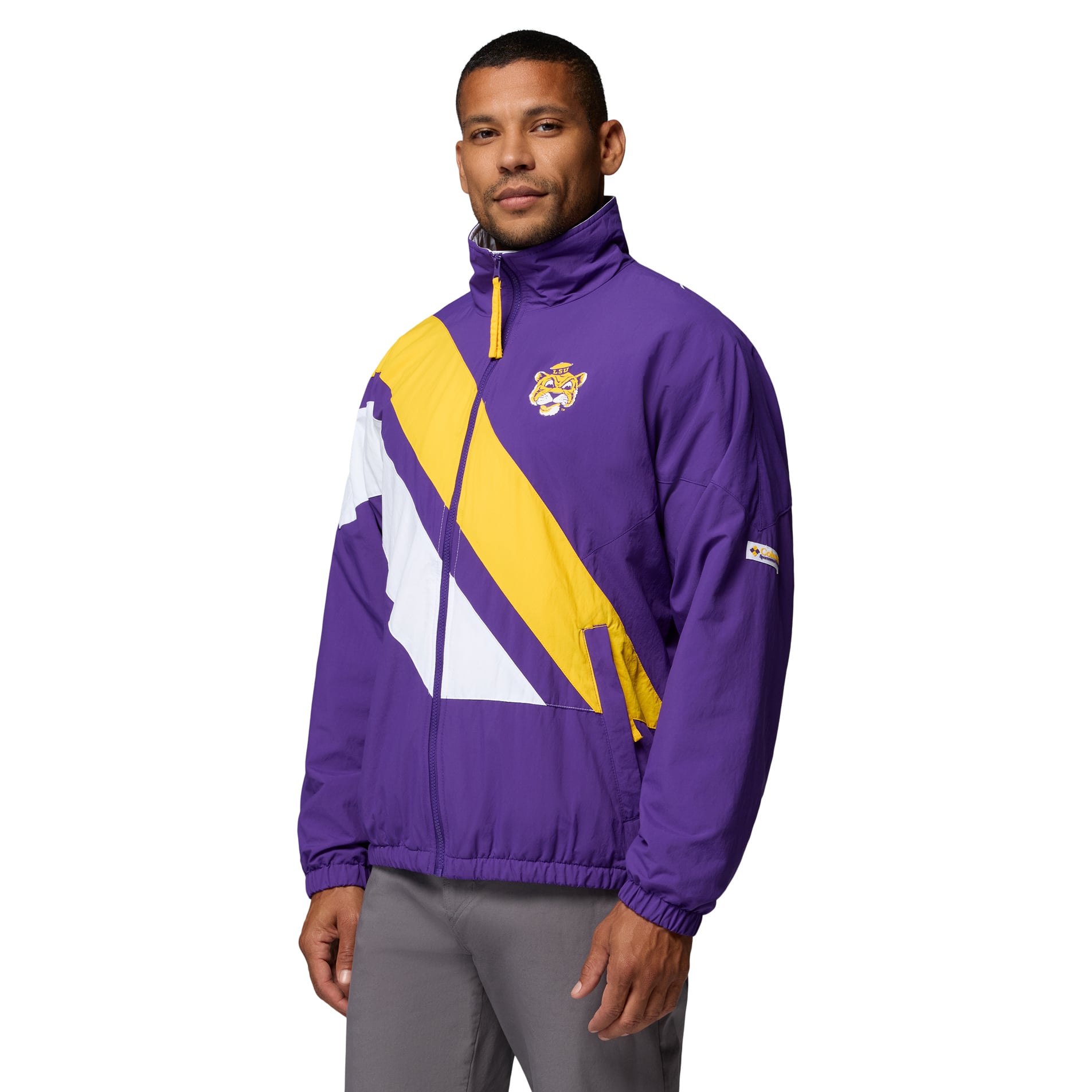 Men's Columbia Purple LSU Tigers Reventure Full-Zip Windbreaker Jacket