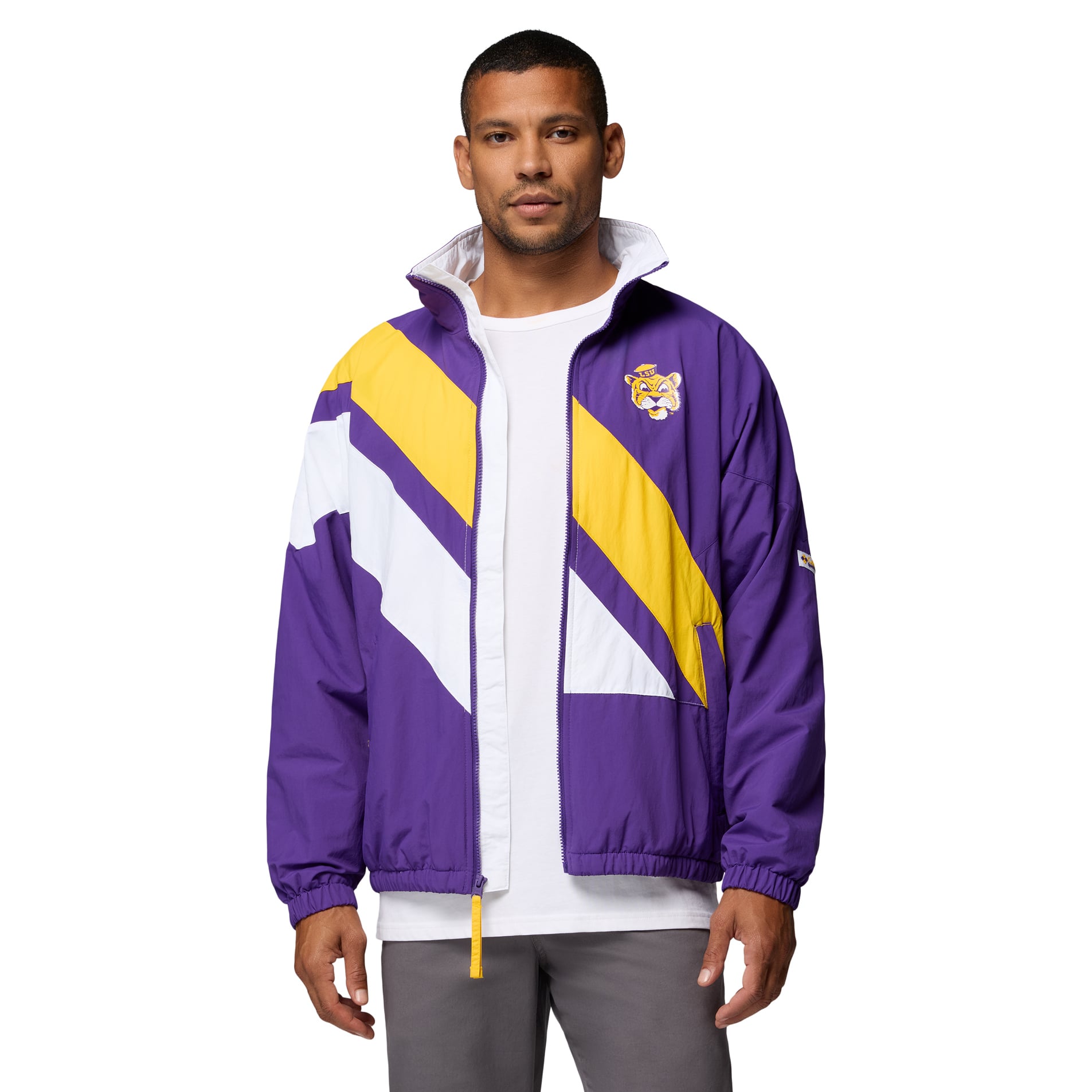 Veste coupe-vent zippée intégrale Columbia Purple LSU Tigers Reventure pour homme