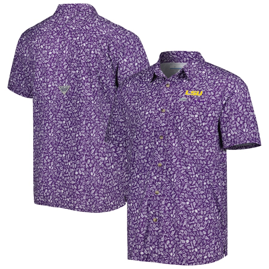 Men's Columbia Purple LSU Tigers Super Slack Tide Omni-Shade Team ...